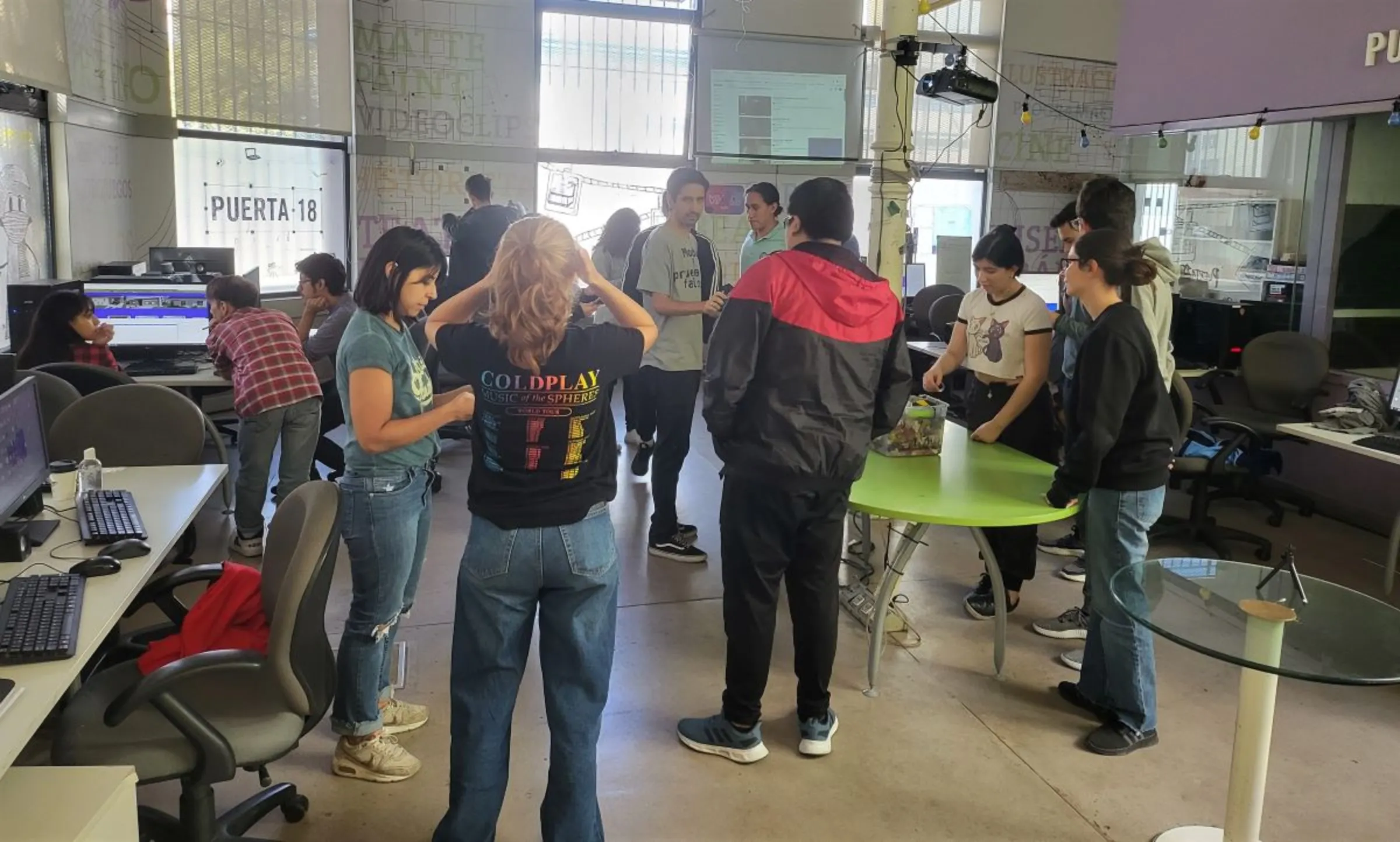 Tech students take a class at Puerta 18, in Buenos Aires, Argentina, on March 31, 2023. Thomson Reuters Foundation/David Feliba