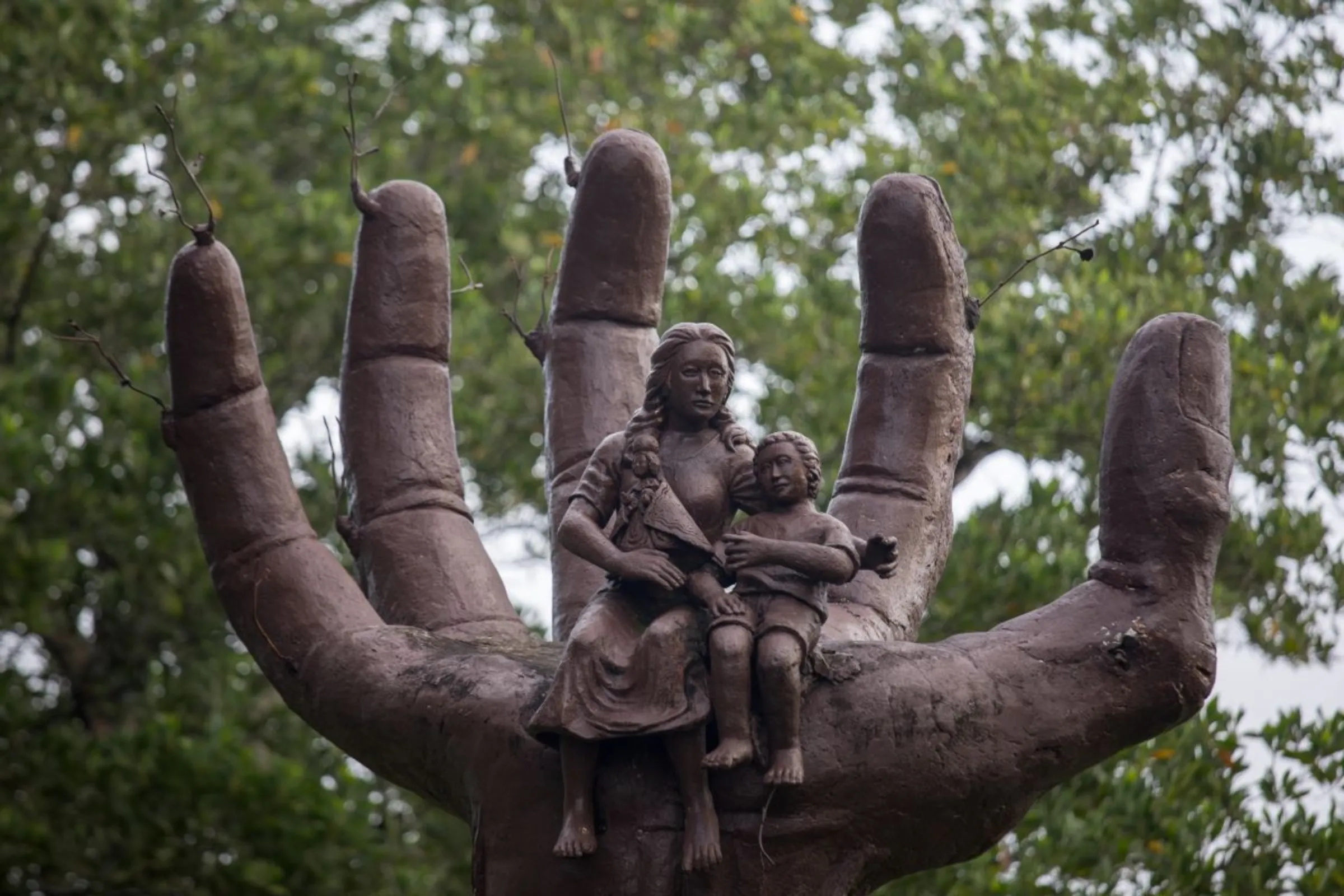 Monuments were established to commemorate the lives that were lost due to Super Typhoon Haiyan after it made landfall and ravaged Leyte and Samar provinces. October 11, 2023. Thomson Reuters Foundation/Kathleen Lei Limayo