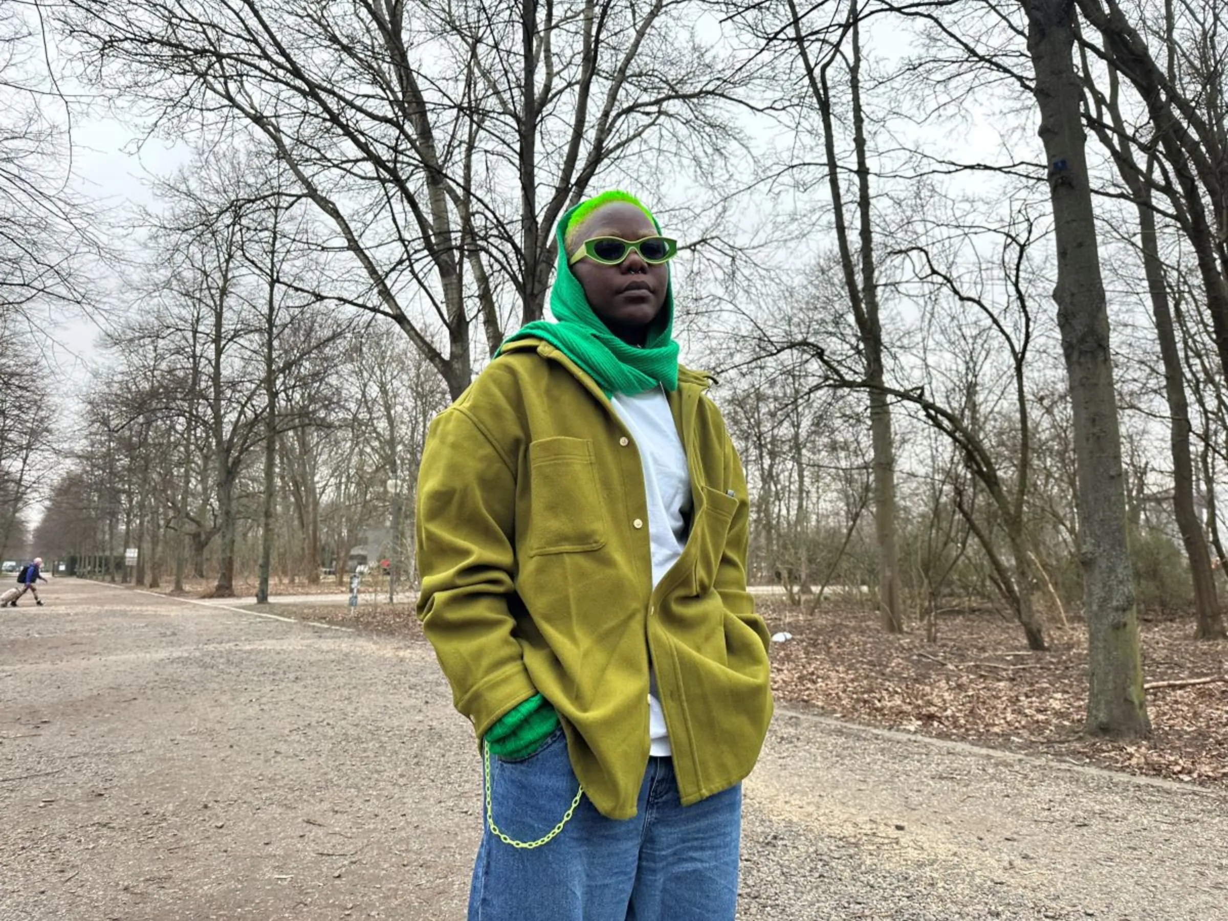 Ugandan non-binary photographer DeLovie Kwagala, alias Papa De, in Berlin, Germany, on February 27, 2024. Thomson Reuters Foundation/Enrique Anarte