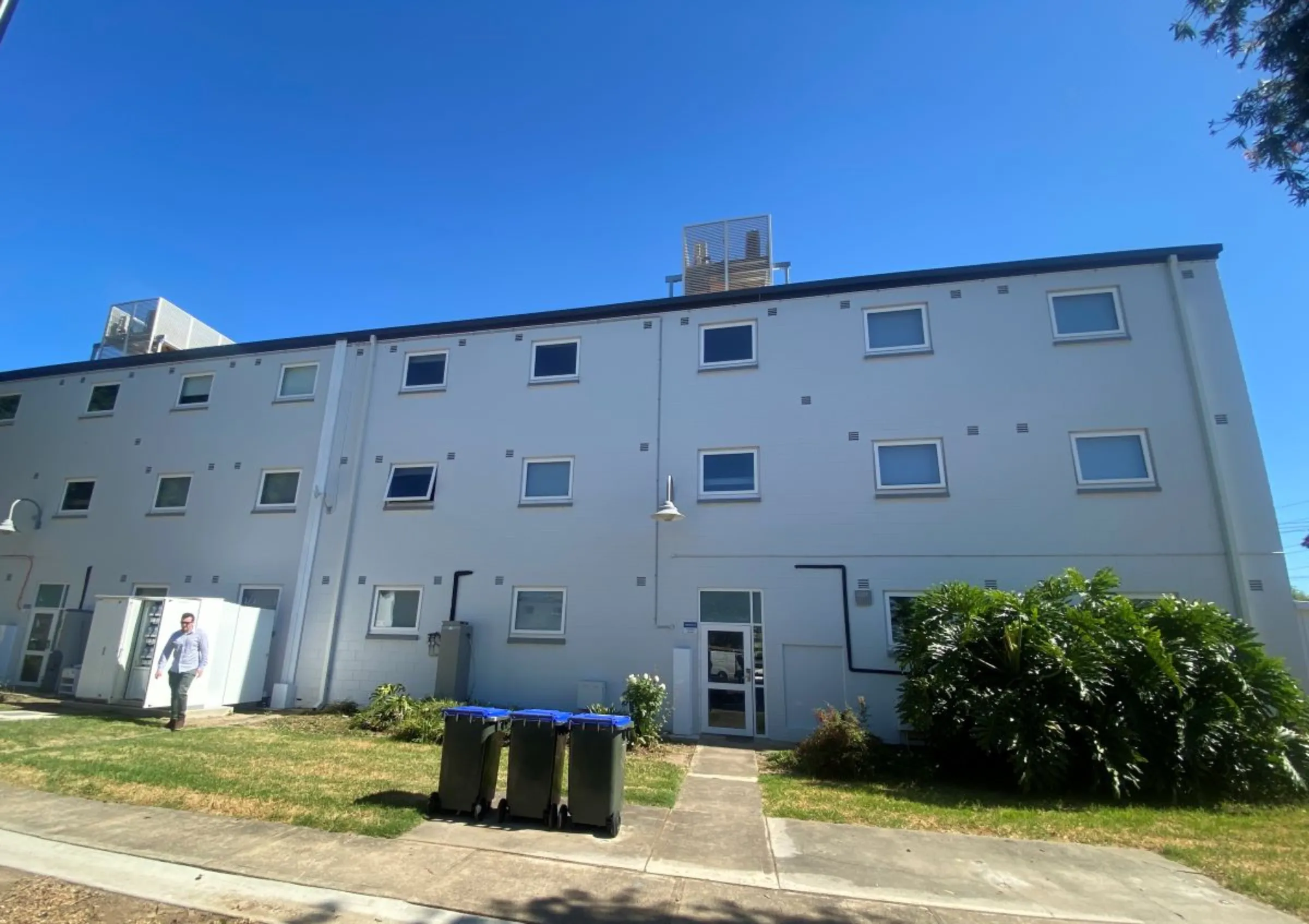 A social housing block where the government is funding the installation of a solar energy system to help residents manage high electricity bills in Adelaide, Australia. January 23 2024. Thomson Reuters Foundation/Rina Chandran