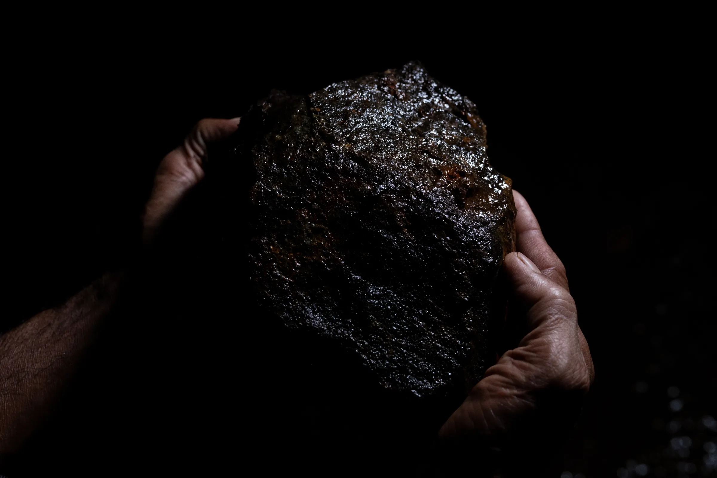 A chunk of rock extracted from a gold mine, suspected to contain gold, in Citorek Kidul, Banten, Indonesia, July 15, 2025. Thomson Reuters Foundation/Yudha Baskoro