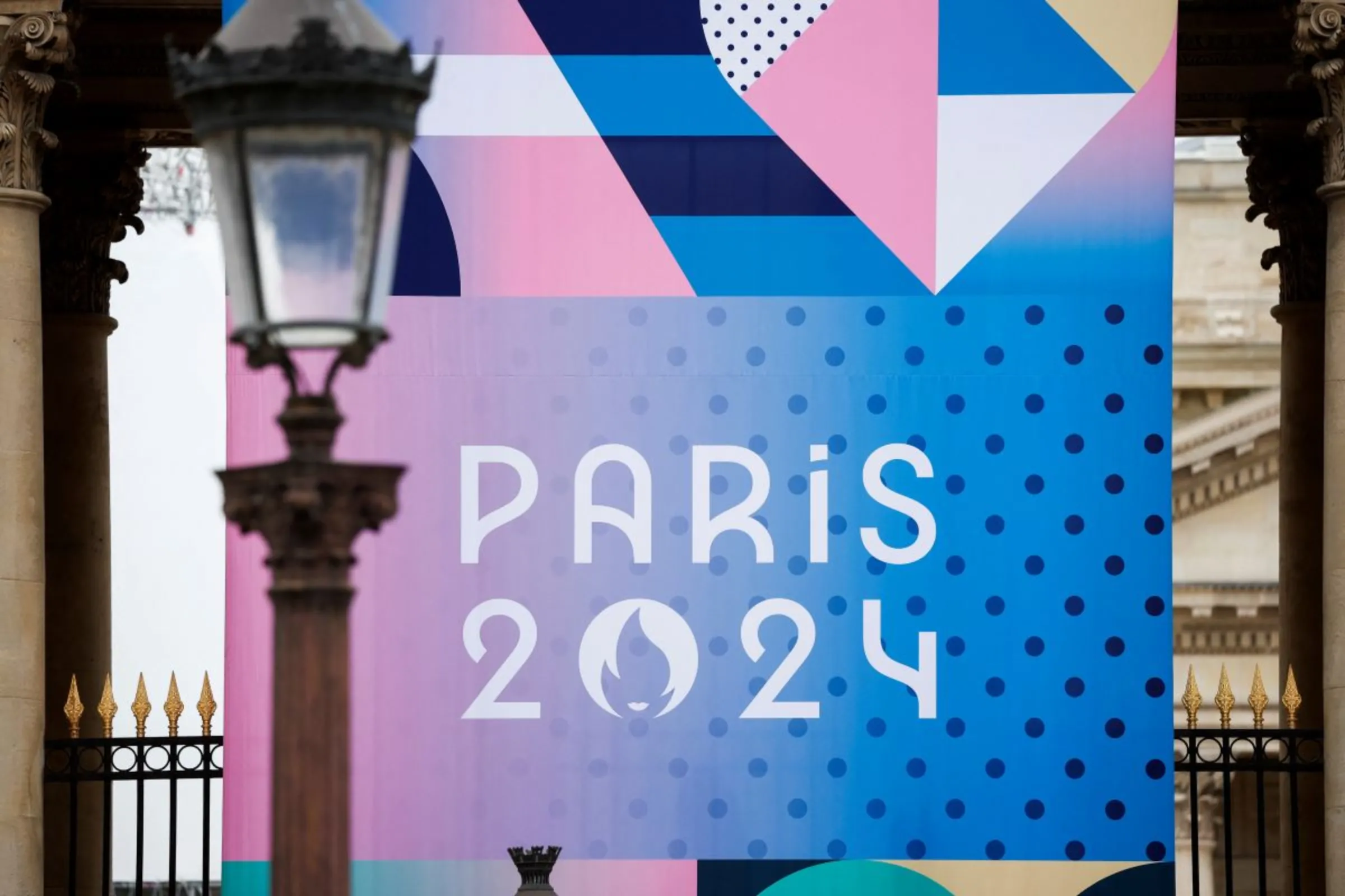 The Paris 2024 Olympic and Paralympic Games logo in Paris, France, May 2, 2024. REUTERS/Benoit Tessier