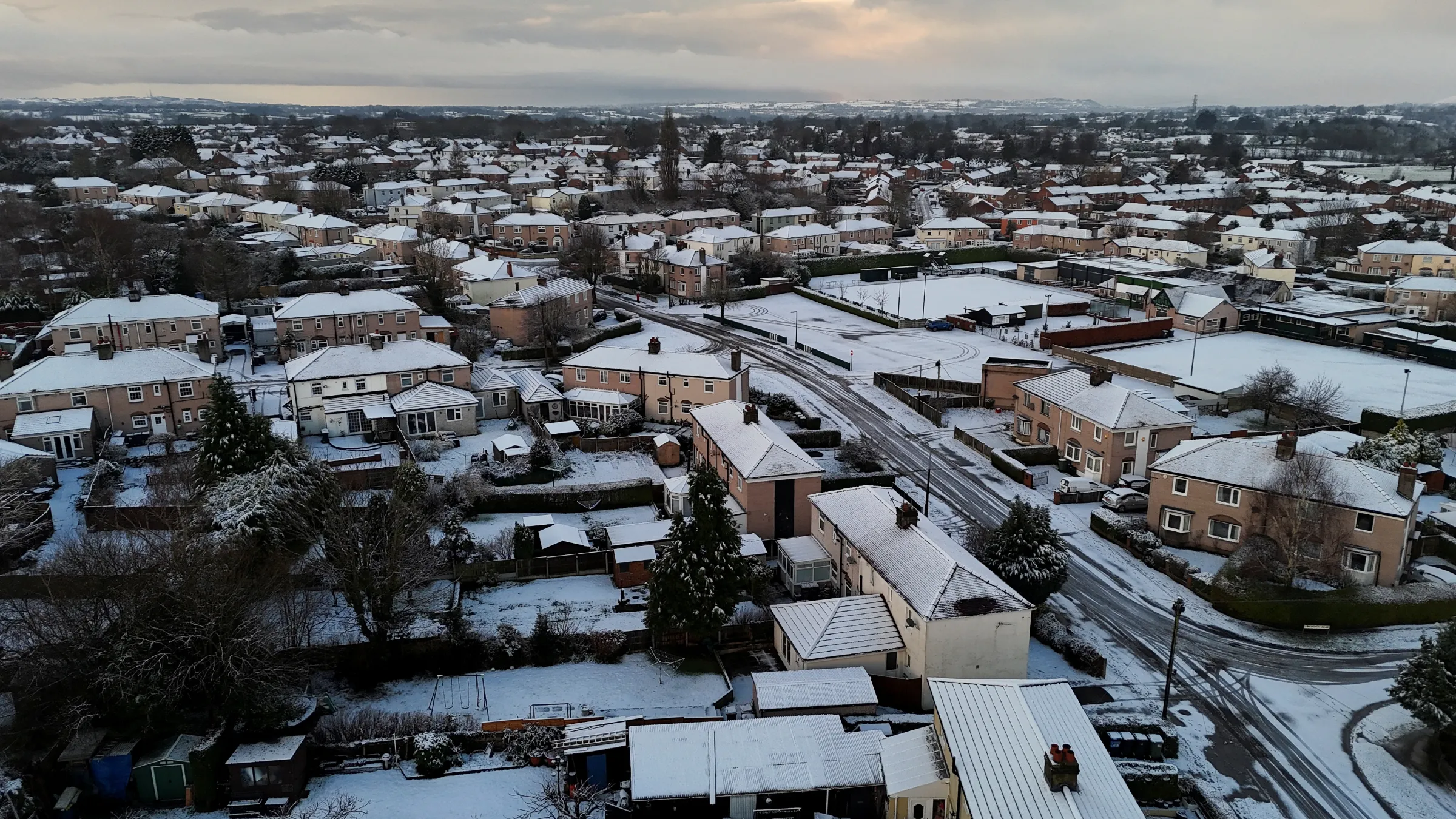 A drone view of the Owley Wood housing estate, in Weaverham, Cheshire, Britain, January 7, 2025. REUTERS/Jason Cairnduff