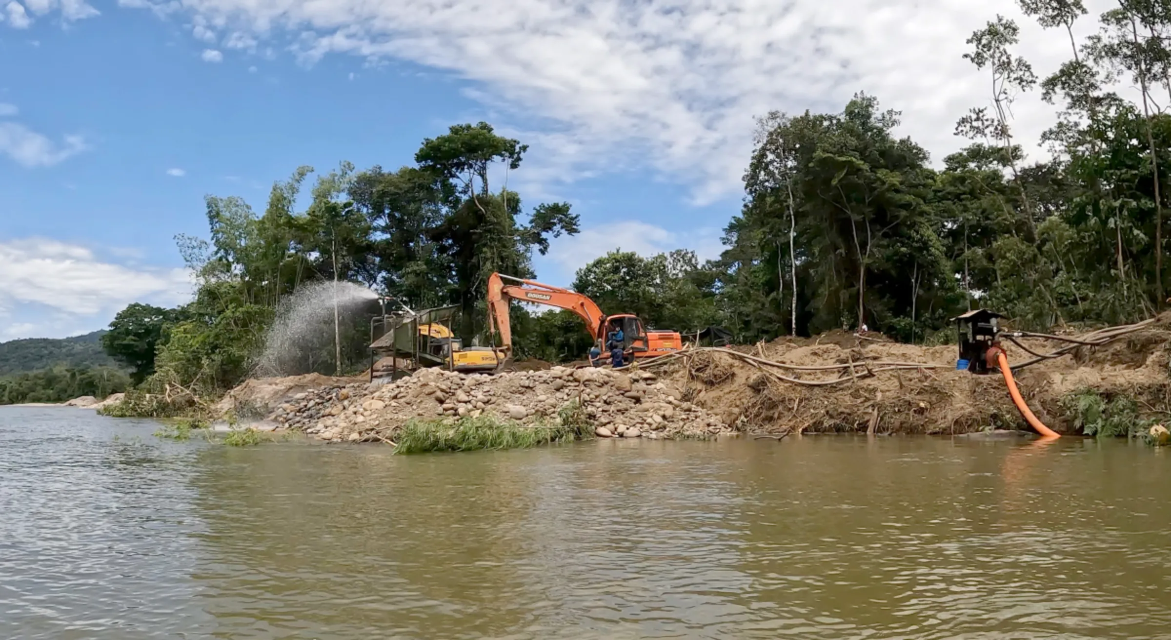 The Chumbiyacu River in Napo, Ecuador's Amazon, February 5, 2020. Ecuadorian Rivers Institute/Handout via Thomson Reuters Foundation