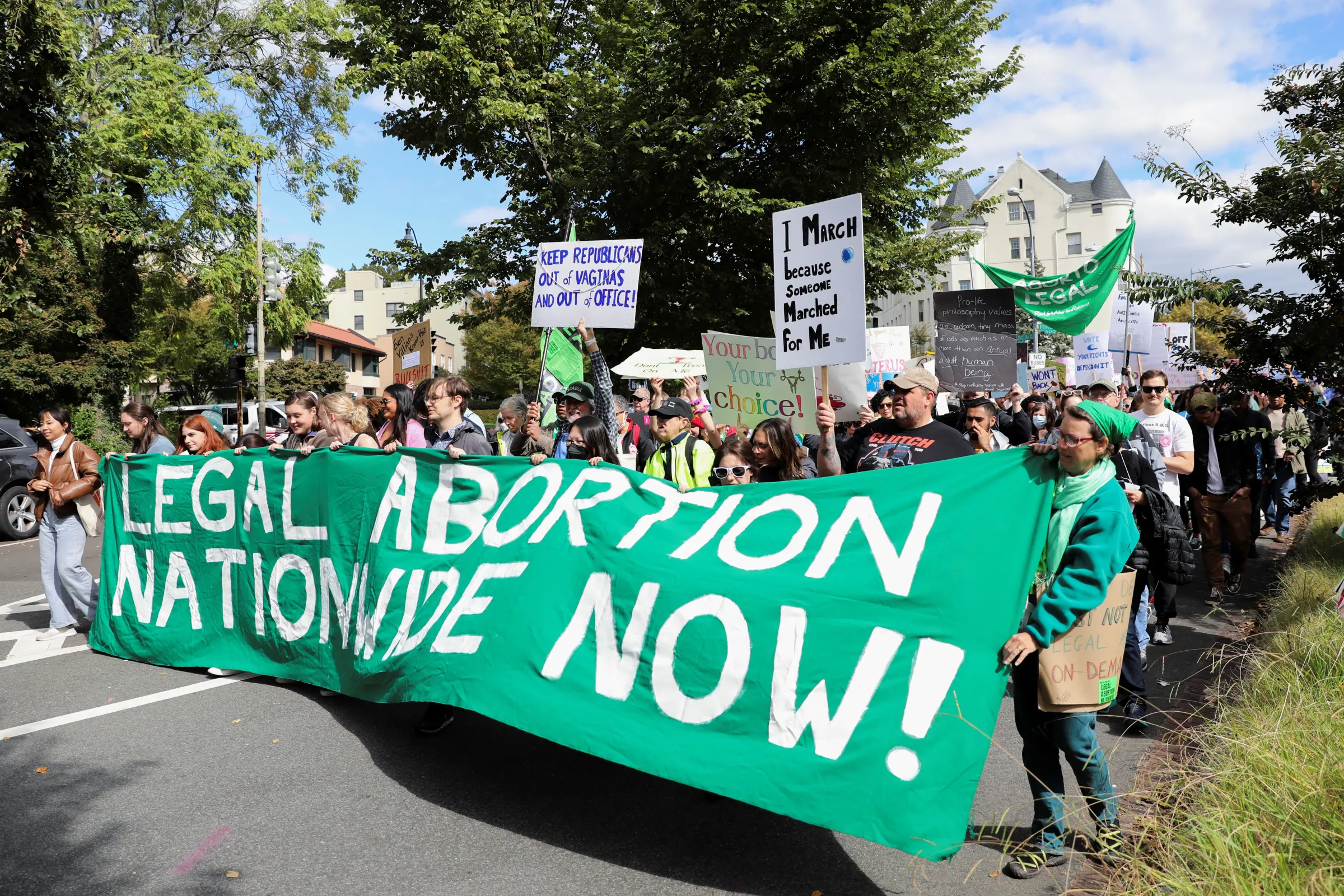 Abortion rights activists participate in a 2022 Women's March with the theme “We Demand Our Rights” in anticipation of the upcoming U.S. midterm elections on Capitol Hill in Washington, U.S. October 8, 2022. REUTERS/Amanda Andrade-Rhoades