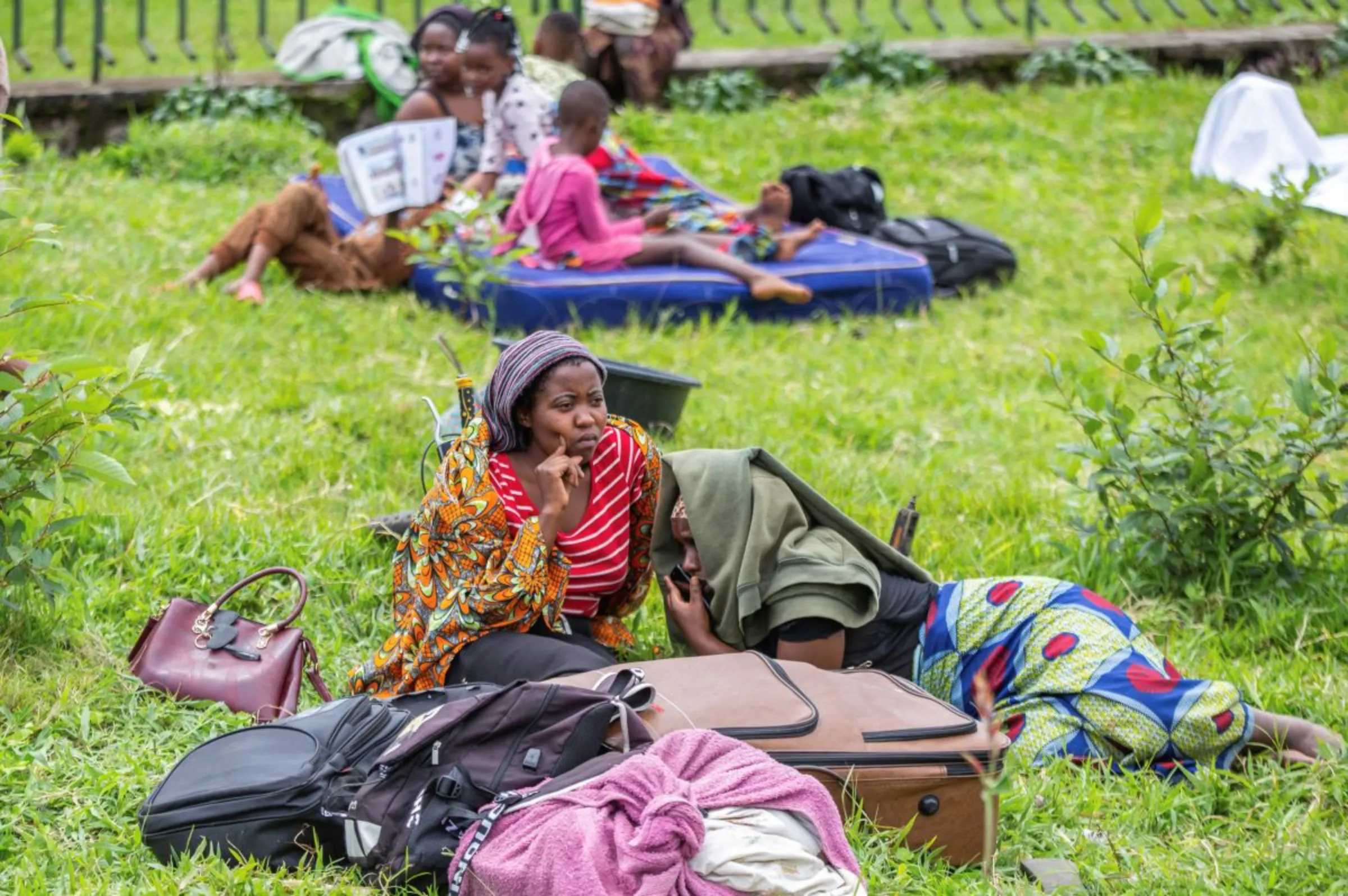 Residents camp at an open field after their homes were swamped following rains that triggered flooding and landslides in Rubavu district, Western province, Rwanda May 3, 2023