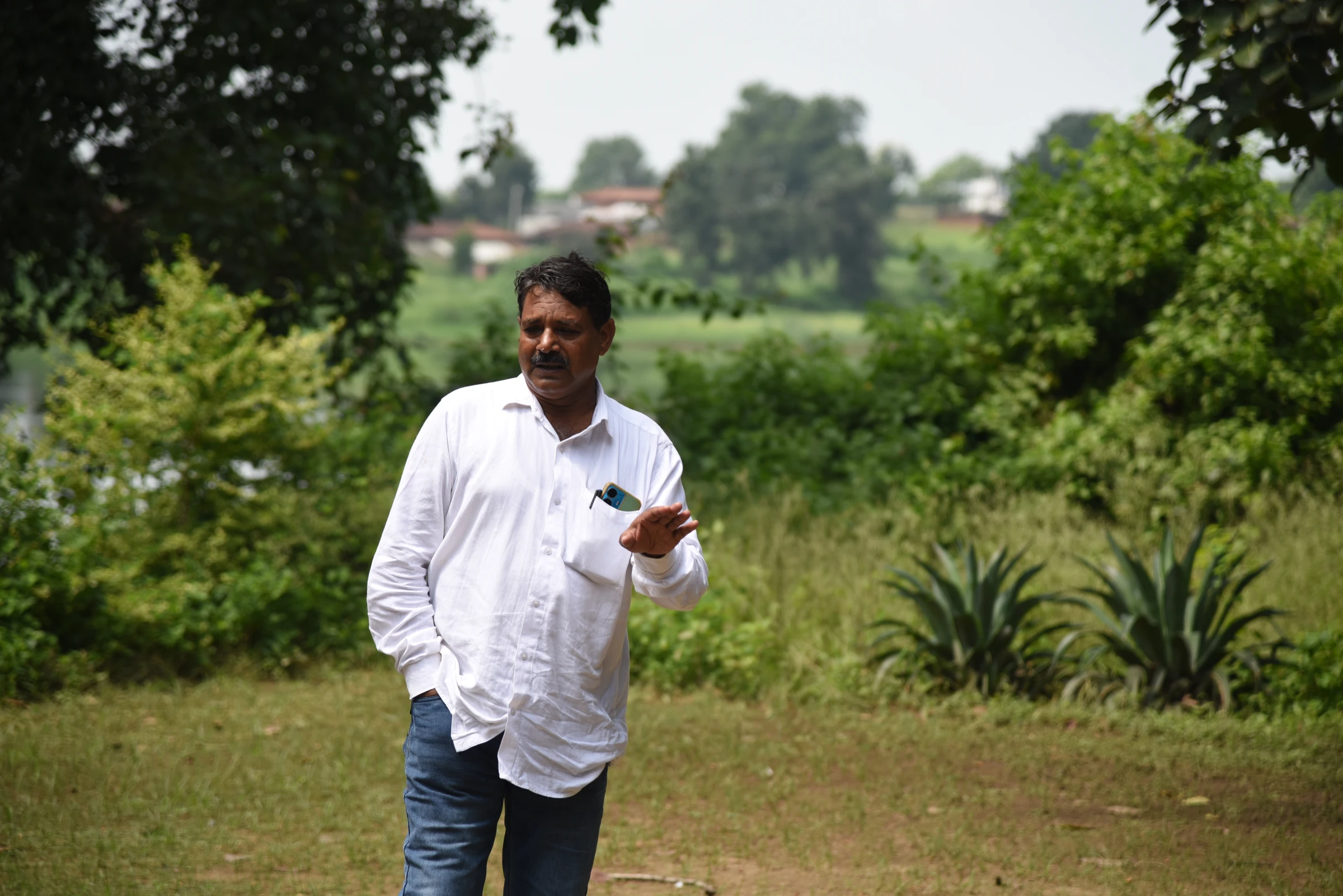 Jagat Narayan Vishwakarma is an activist who has filed court cases against coal power industry to demand accountability on heavy metal pollution in Renukoot, India, on August 30, 2024. Thomson Reuters Foundation/Tanmoy Bhaduri