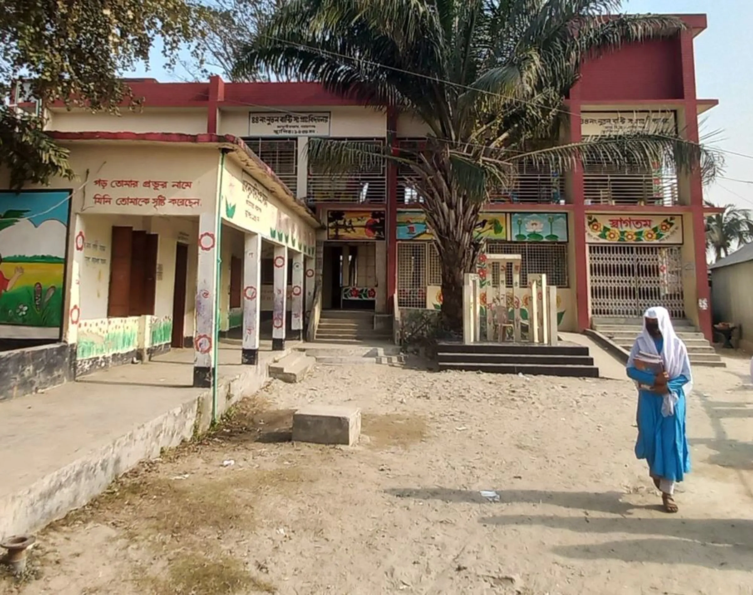 The local primary school for children in Pachrukhi just beside the economic zone has a dilapidated building which is among the local facilities that may service the added population of workers when the economic zone will run full swing , Narayanganj, Bangladesh, January 11, 2023, Thomson Reuters Foundation/ Md. Tahmid Zami