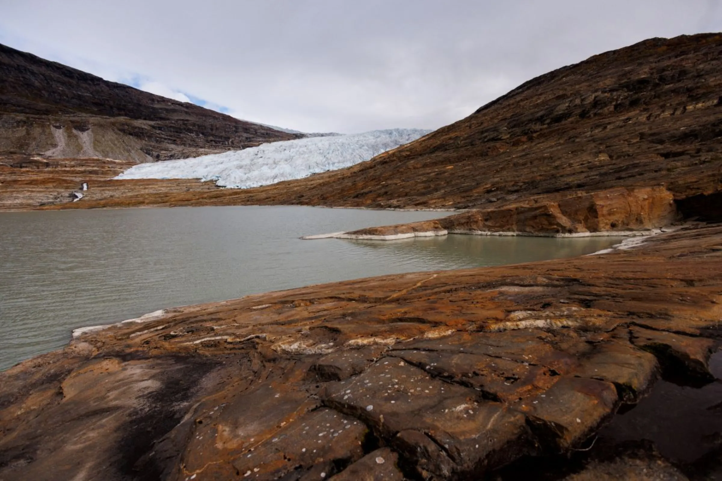 A general view of Austerdalsisen, a glacier arm of the south side of the inland part of Svartisen glacier, one of Norway's largest glaciers near Mo i Rana, Norway September 19, 2022. REUTERS/Lisi Niesner