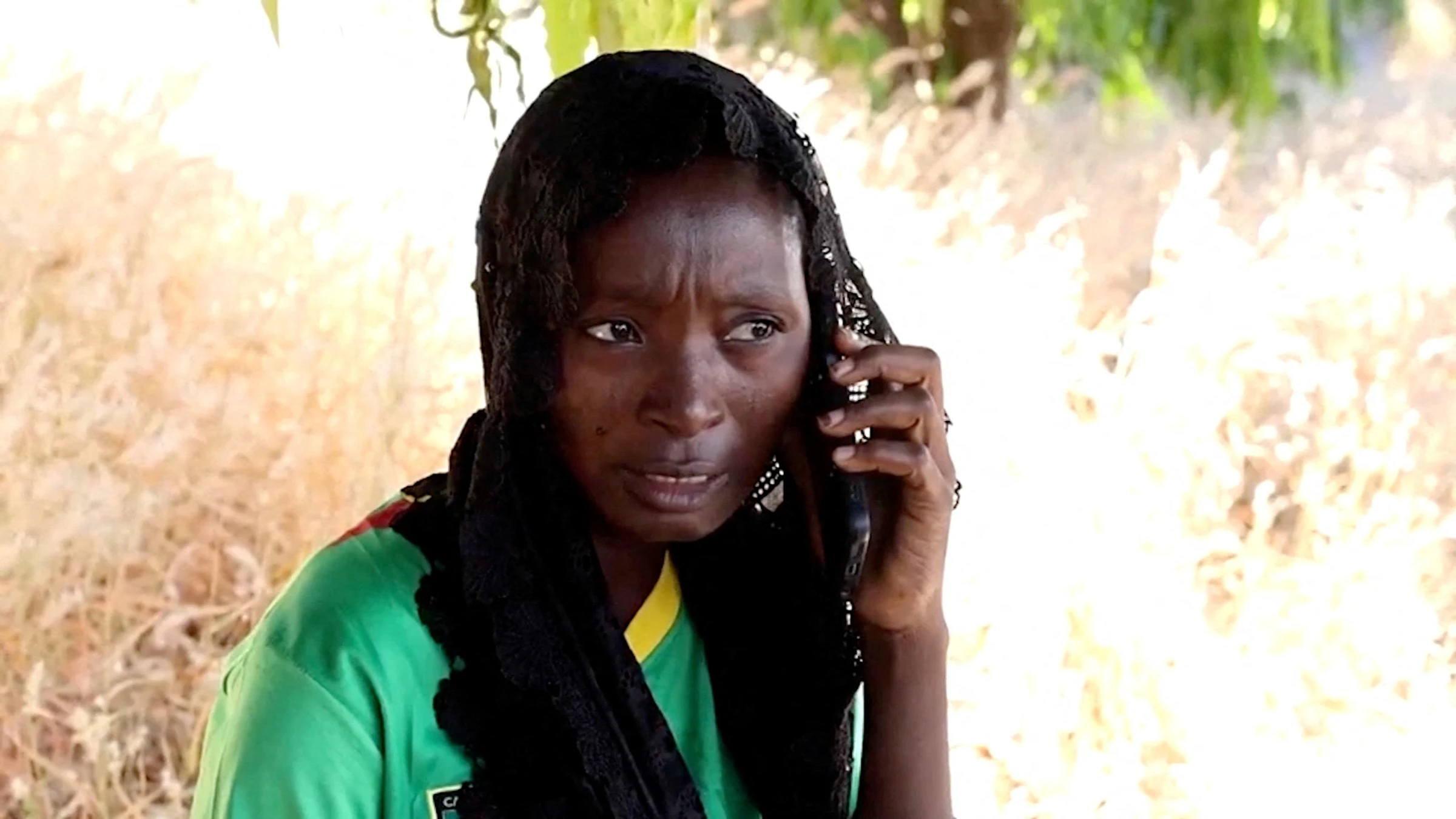 A teacher whose husband was kidnapped, speaks as parents are still searching for their children days after armed people abducted students and teachers of St. Mary's Private Catholic Secondary School, in Niger, Nigeria, November 24, 2025. Reuters TV via REUTERS