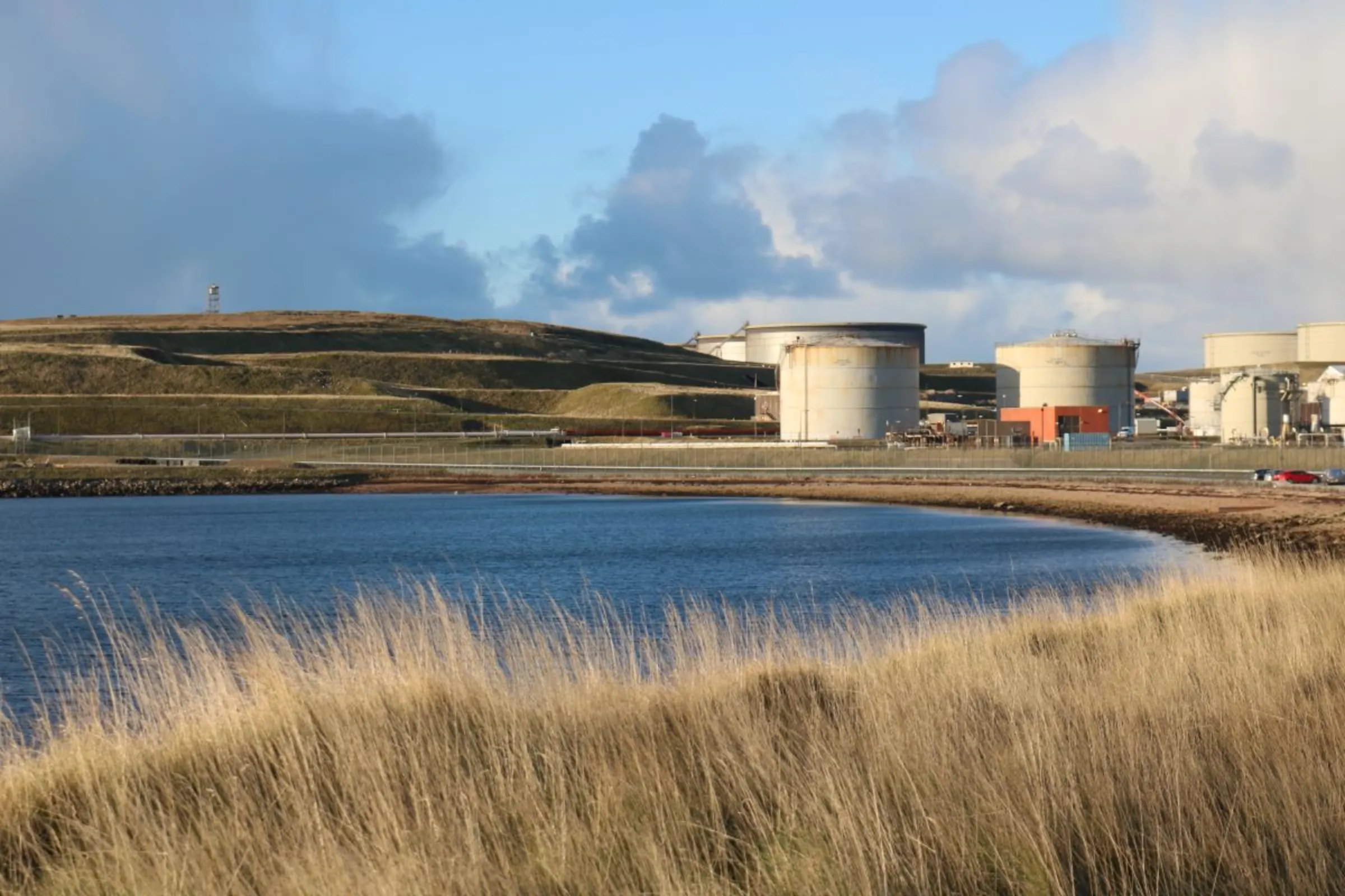 Sullom Voe is one of the largest oil terminals in Europe, on Mainland, Shetland, Scotland, October 31, 2023. Thomson Reuters Foundation/Jack Graham