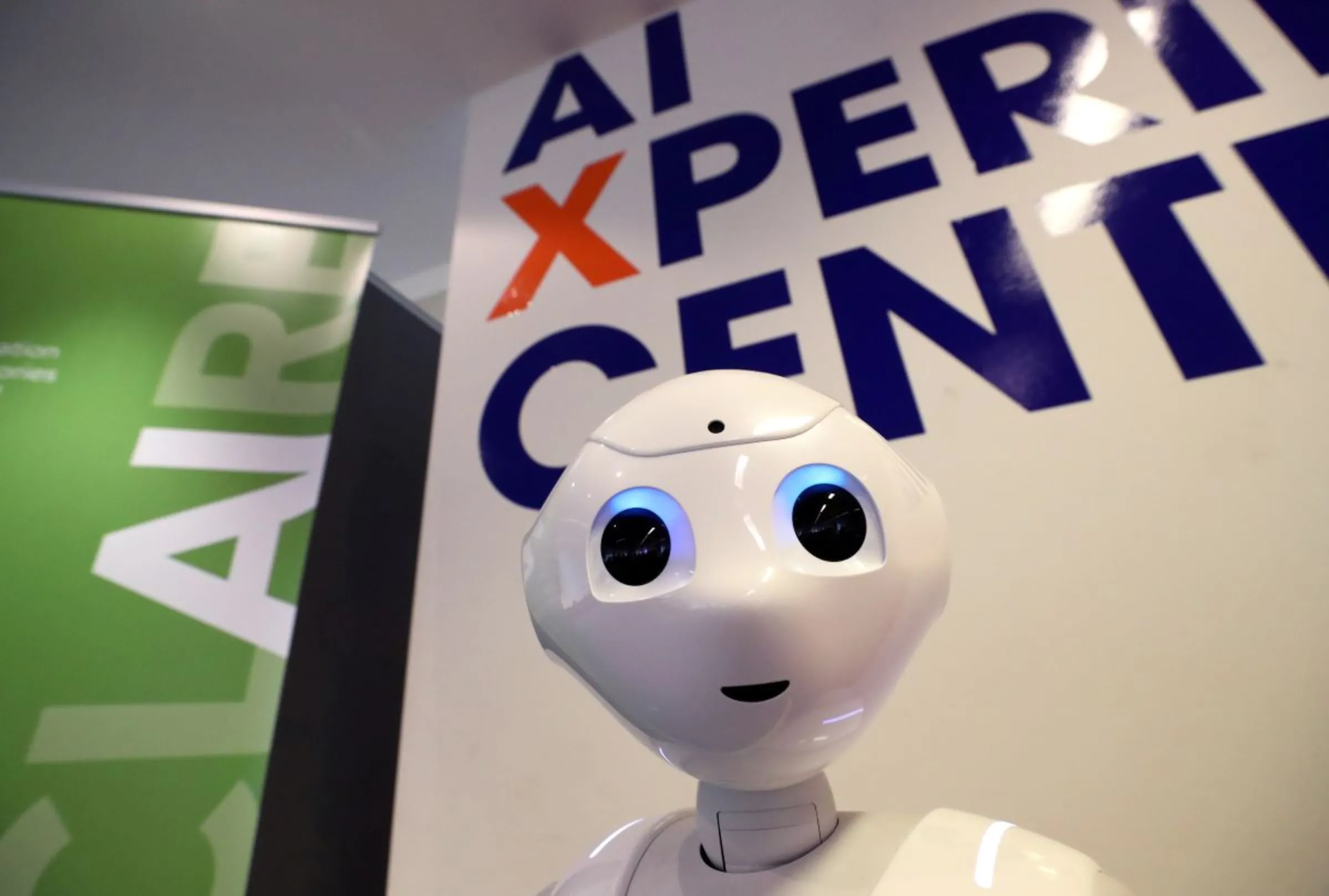 A robot equipped with artificial intelligence is seen at the AI Xperience Center at the VUB (Vrije Universiteit Brussel) in Brussels, Belgium February 19, 2020. REUTERS/Yves Herman