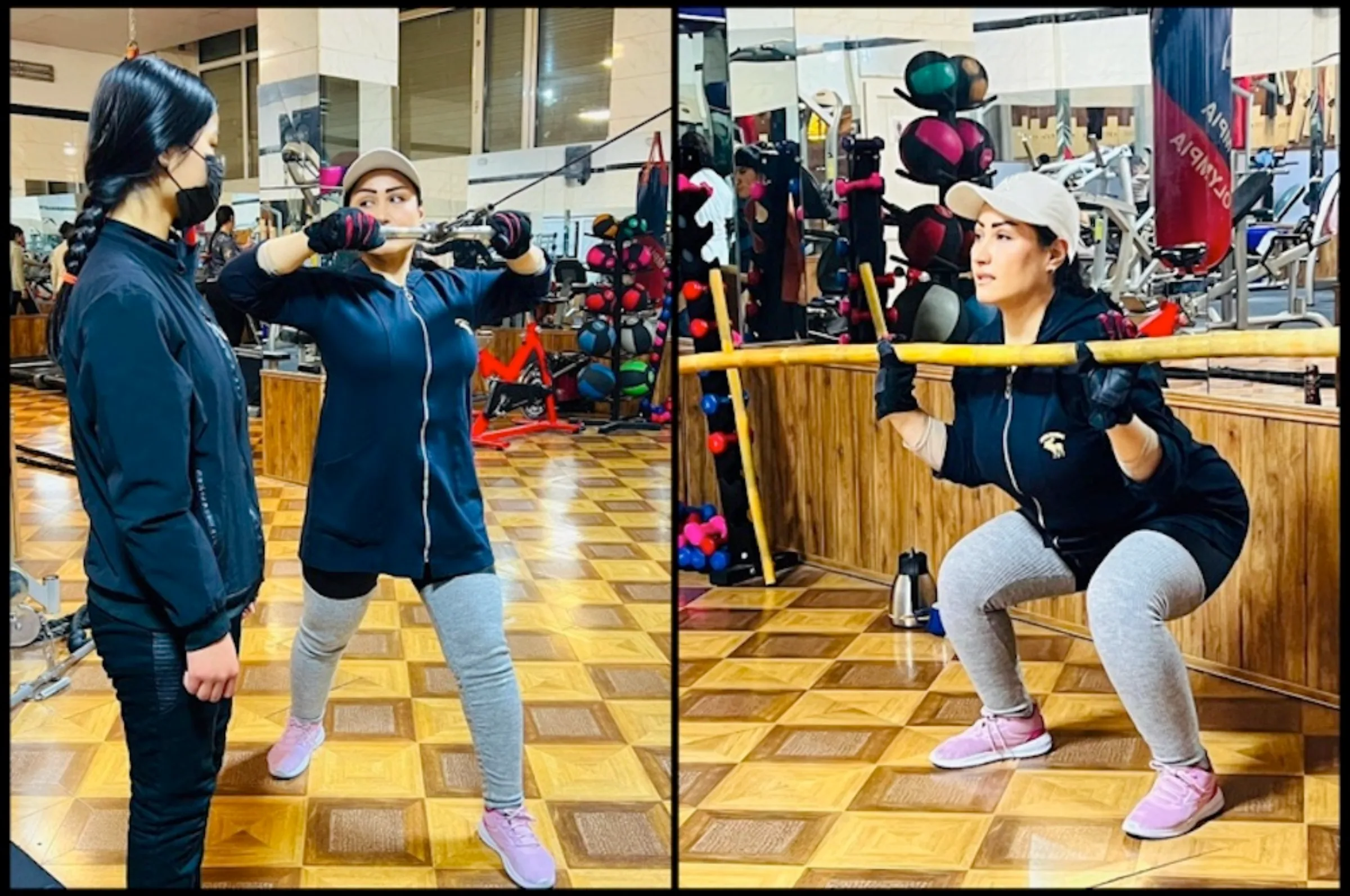 Fitness trainer Laila Ahmad is pictured at an underground gym in Kabul, Afghanistan. December 2022