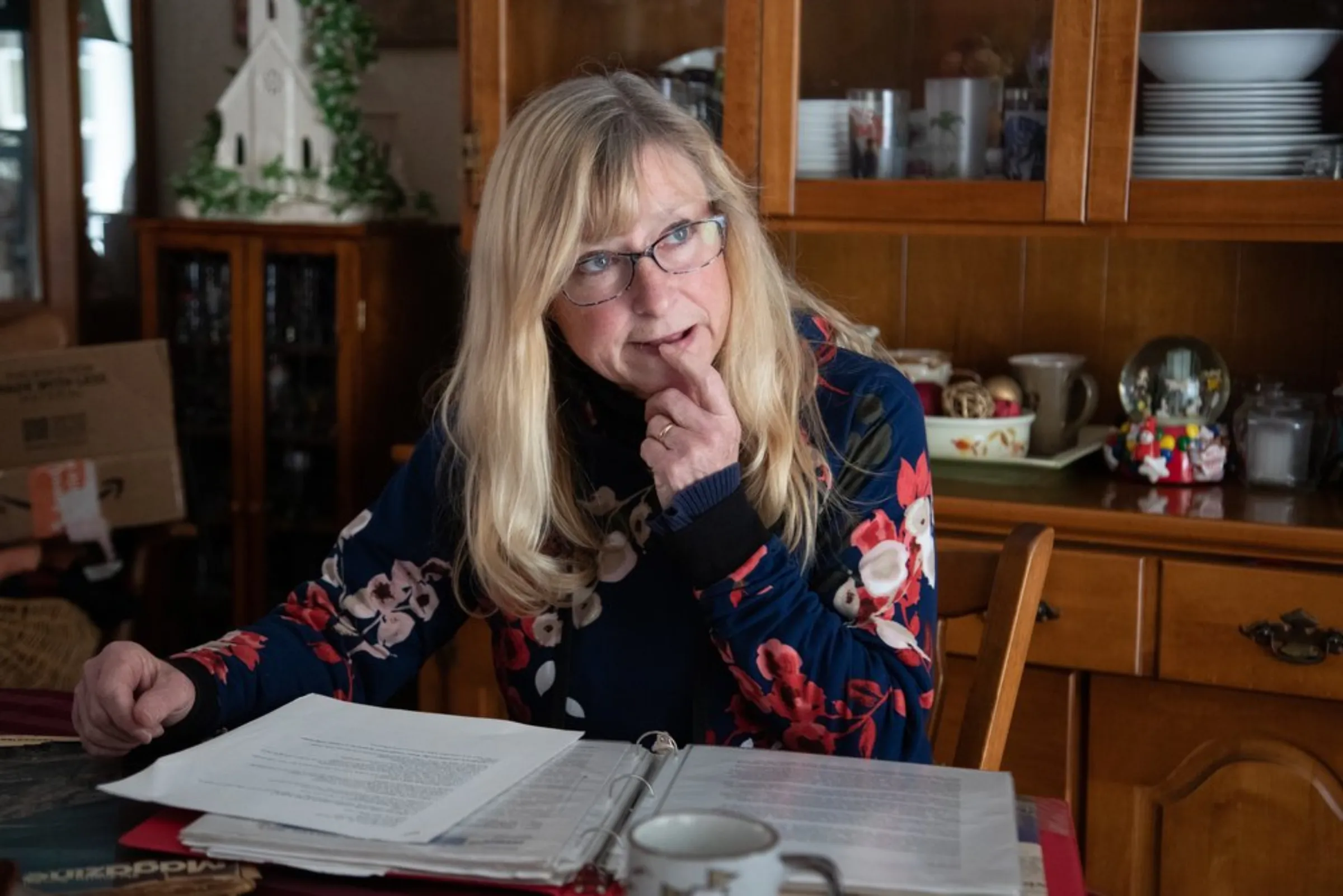 Nina McCoy, a local environmental activist and retired biology teacher, discusses her past work fighting coal mining and its impact on eastern Kentucky in Inez, Kentucky, January 24, 2022. Thomson Reuters Foundation/Amira Karaoud