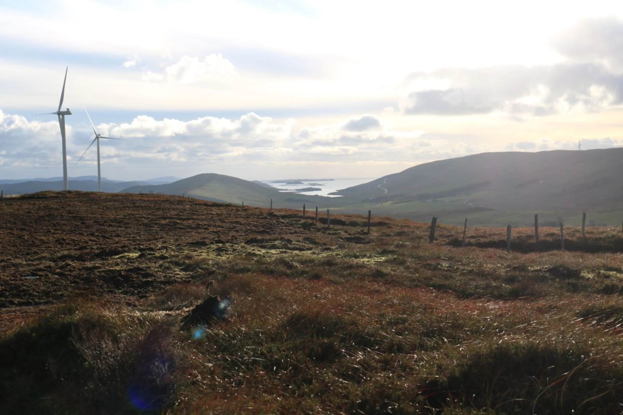 Viking Energy’s wind farm has been controversial, with conservationists criticising potential damage to peatlands and related emissions, in Shetland, Scotland, November 1, 2023. Thomson Reuters Foundation/Jack Graham