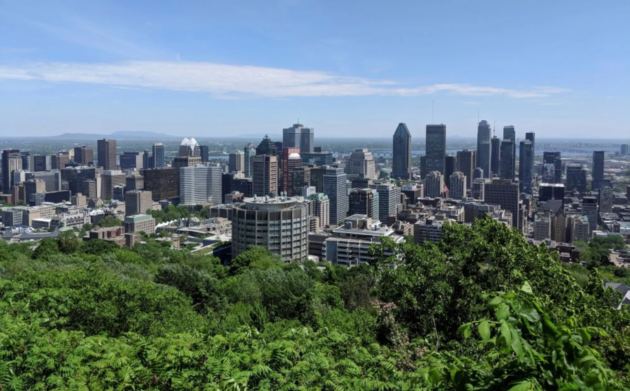The Montreal city skyline is seen from Mont Royal in Montreal, Quebec, Canada, May 31, 2018