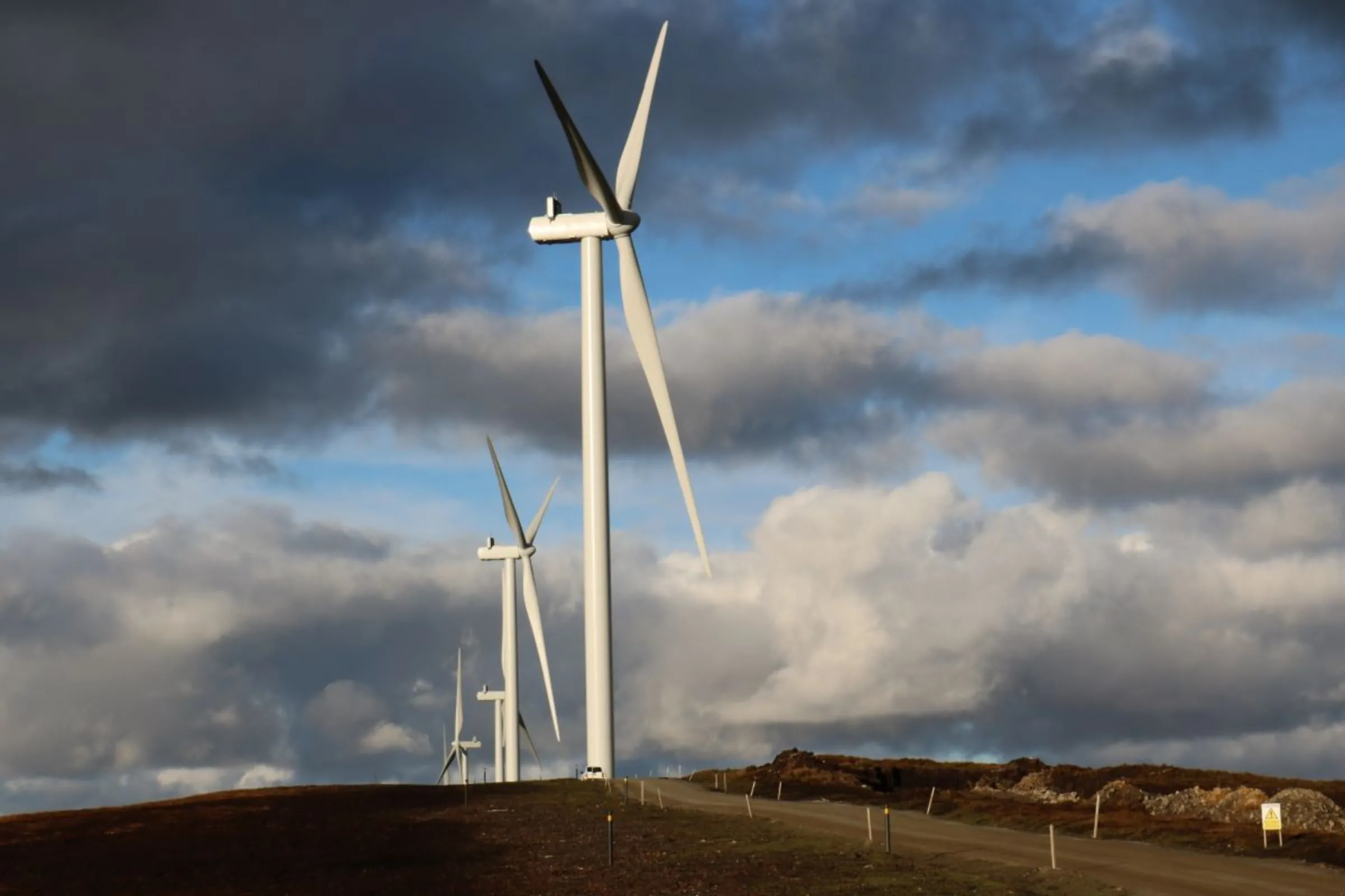Viking Energy says it is restoring nearly three times the areas of peatland impacted by its 103 turbines, on Mainland, Shetland, Scotland, November 1, 2023. Thomson Reuters Foundation/Jack Graham