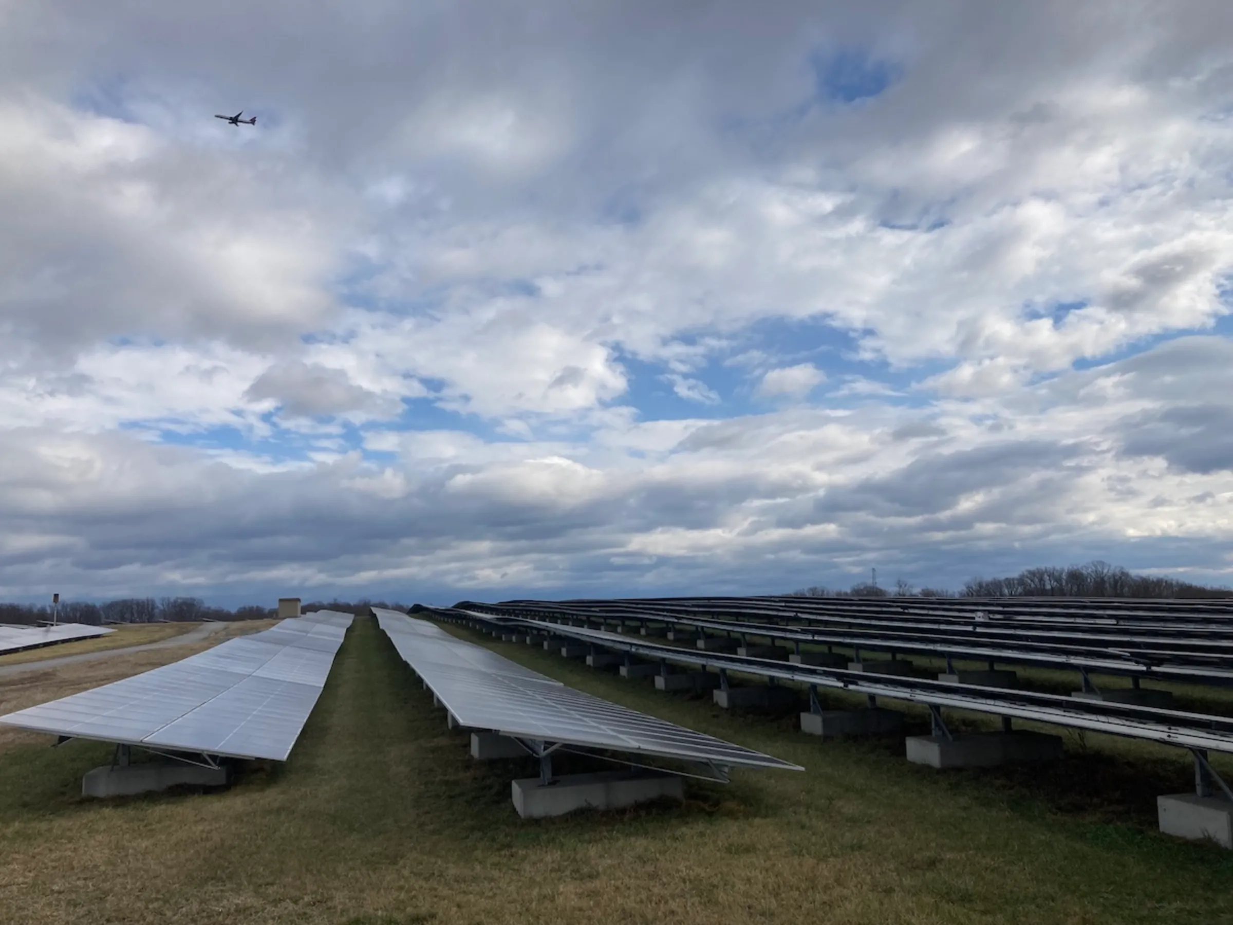A solar park built on a closed municipal landfill in Annapolis, Maryland, seen in March 2023. Thomson Reuters Foundation/Carey L. Biron