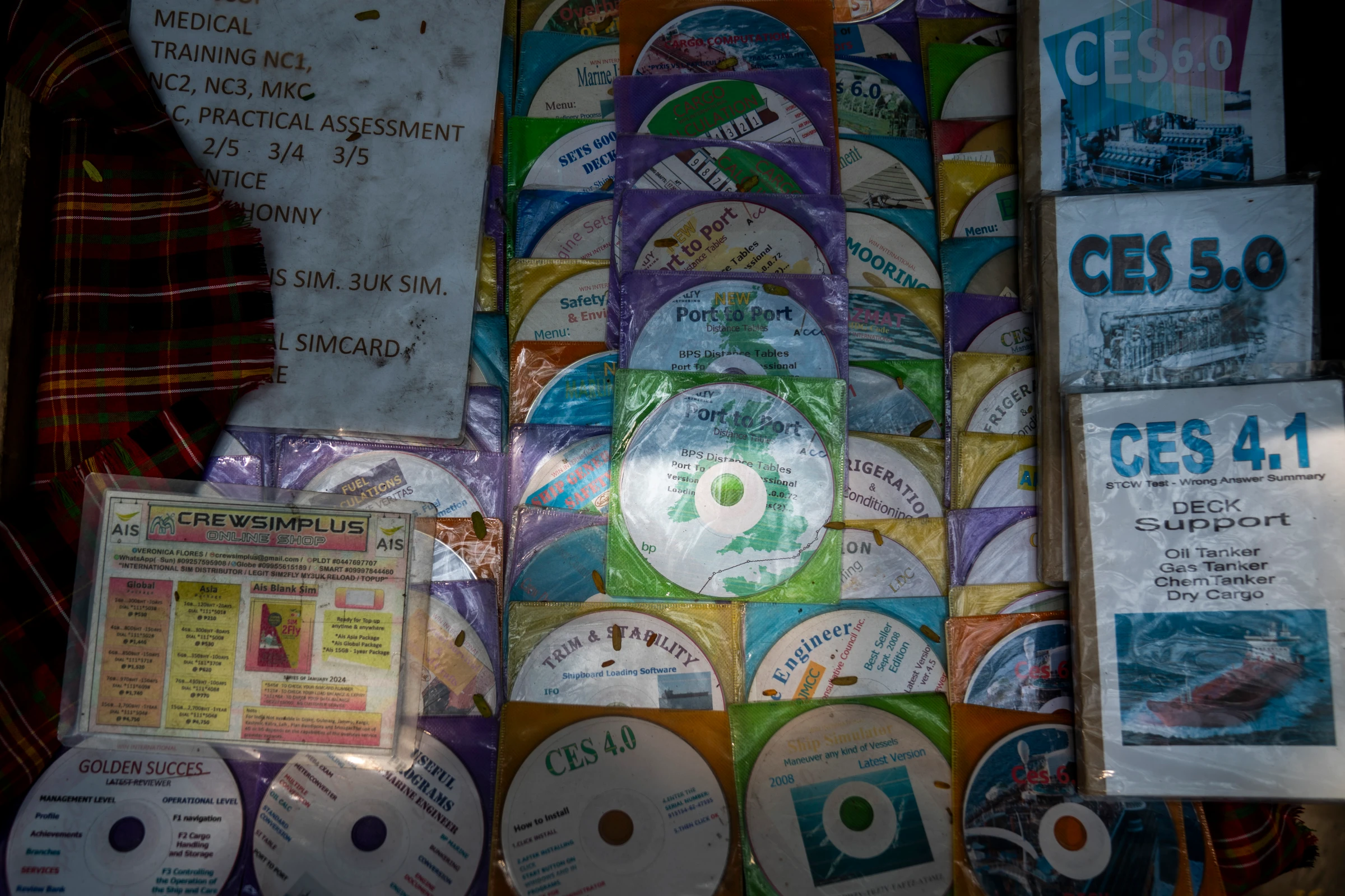 Instructional materials sold along Kalaw Ave. where seamen and fishermen are recruited, in Manila, Philippines, May 6, 2025. Thomson Reuters Foundation/Lisa Marie David