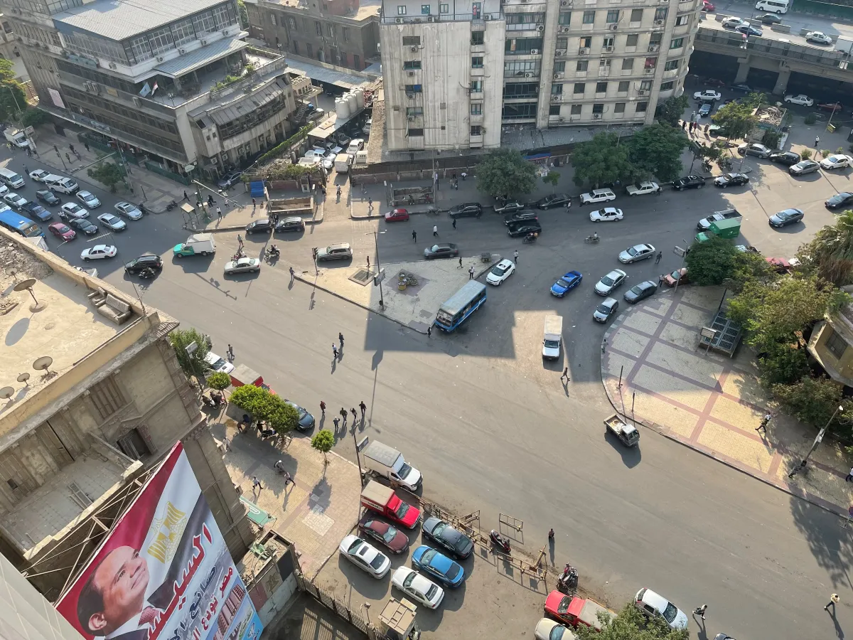 A view of a street in downtown Cairo, Egypt.