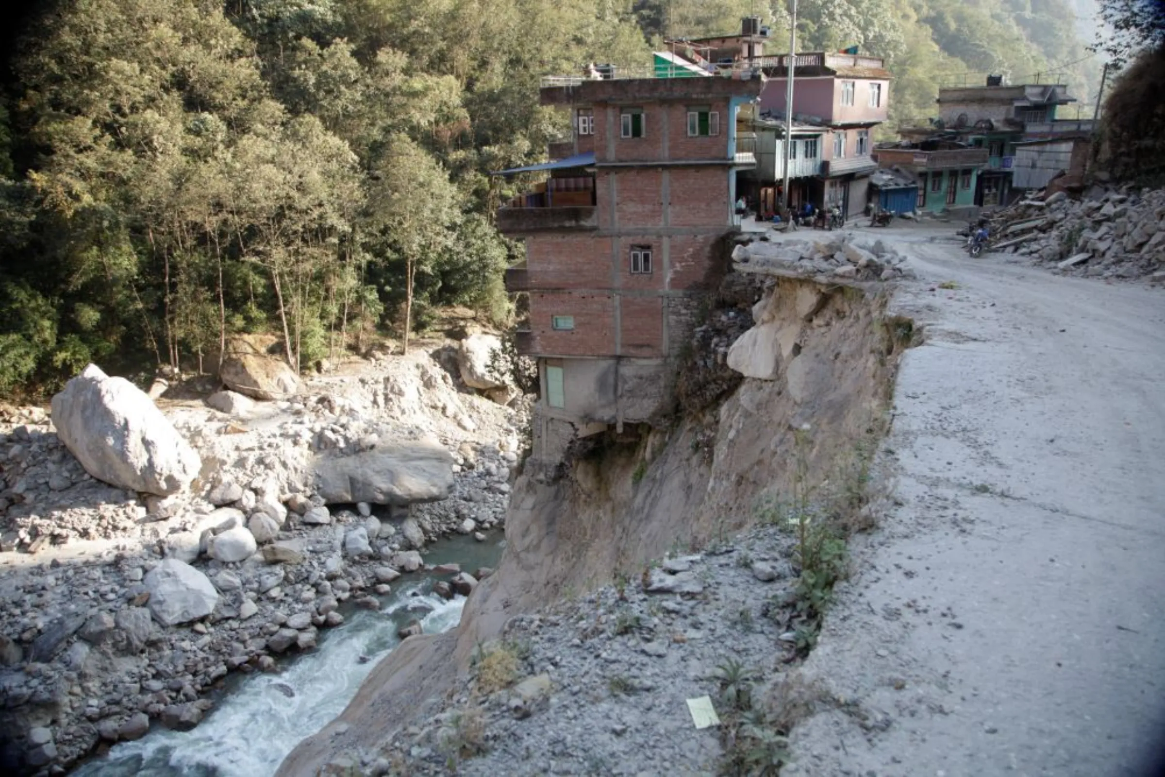 A view of Nepal’s Liping market, hit by a glacial lake outburst flood in 2016 near the border with China. Photo taken December 25, 2016