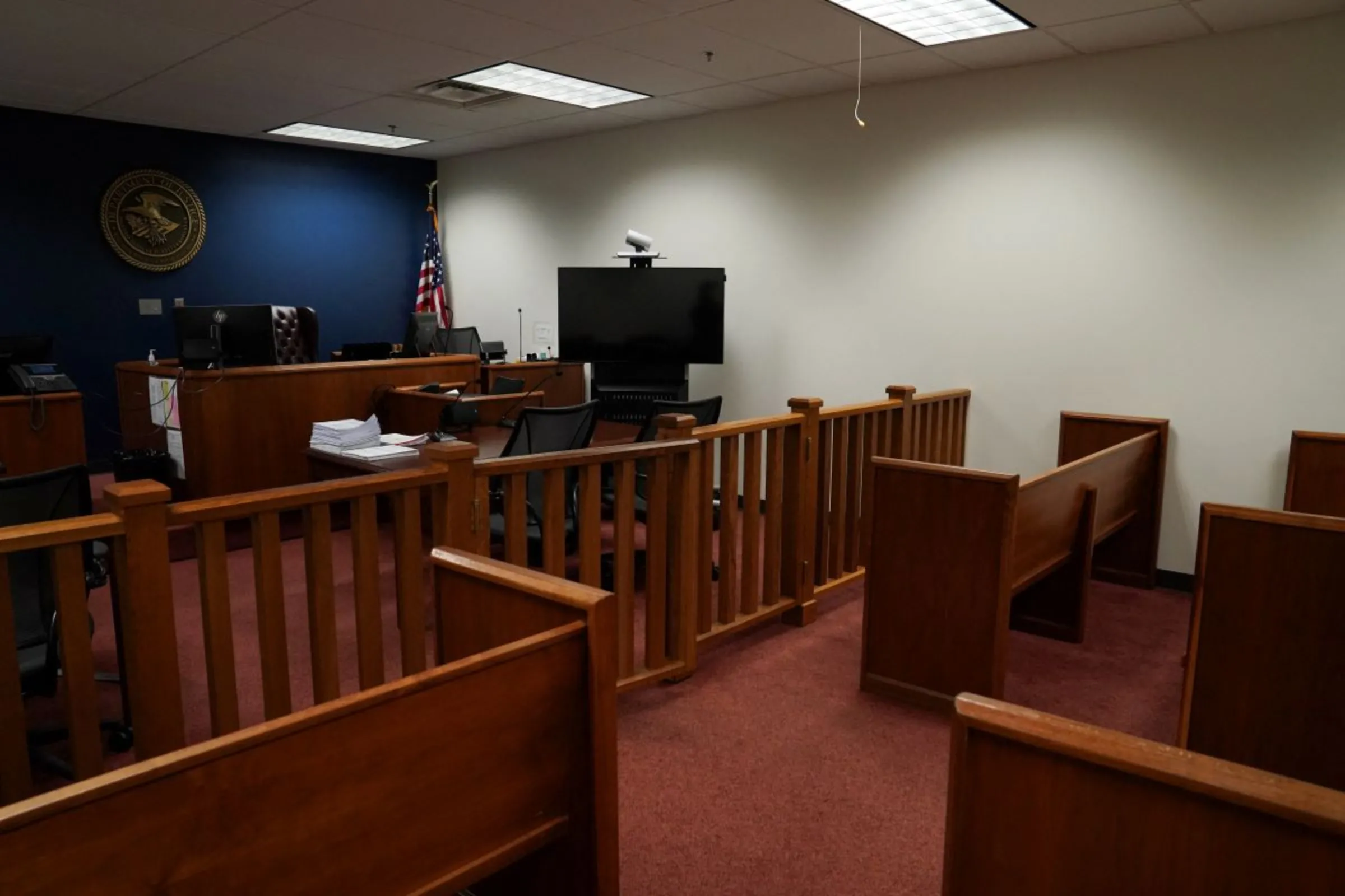 A courtroom is seen in Los Fresnos, Texas, U.S. June 10, 2024. REUTERS/Veronica Gabriela Cardenas