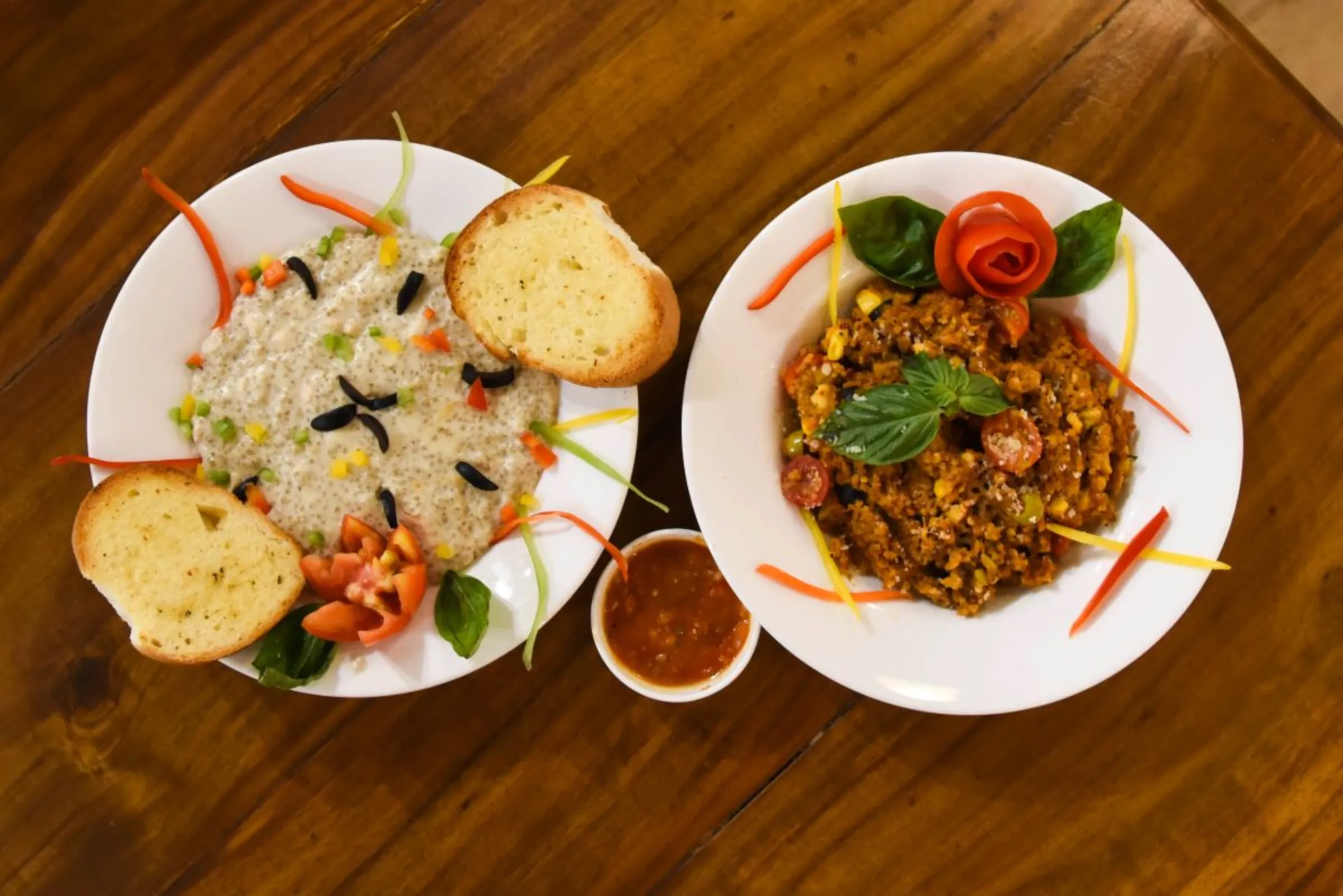 Foxtail millet dishes including Mexican rice where the rice is substituted with foxtail millet served at Bocca Café in Bhubaneswar, India, on July 11, 2023. Thomson Reuters Foundation/Tanmoy Bhaduri