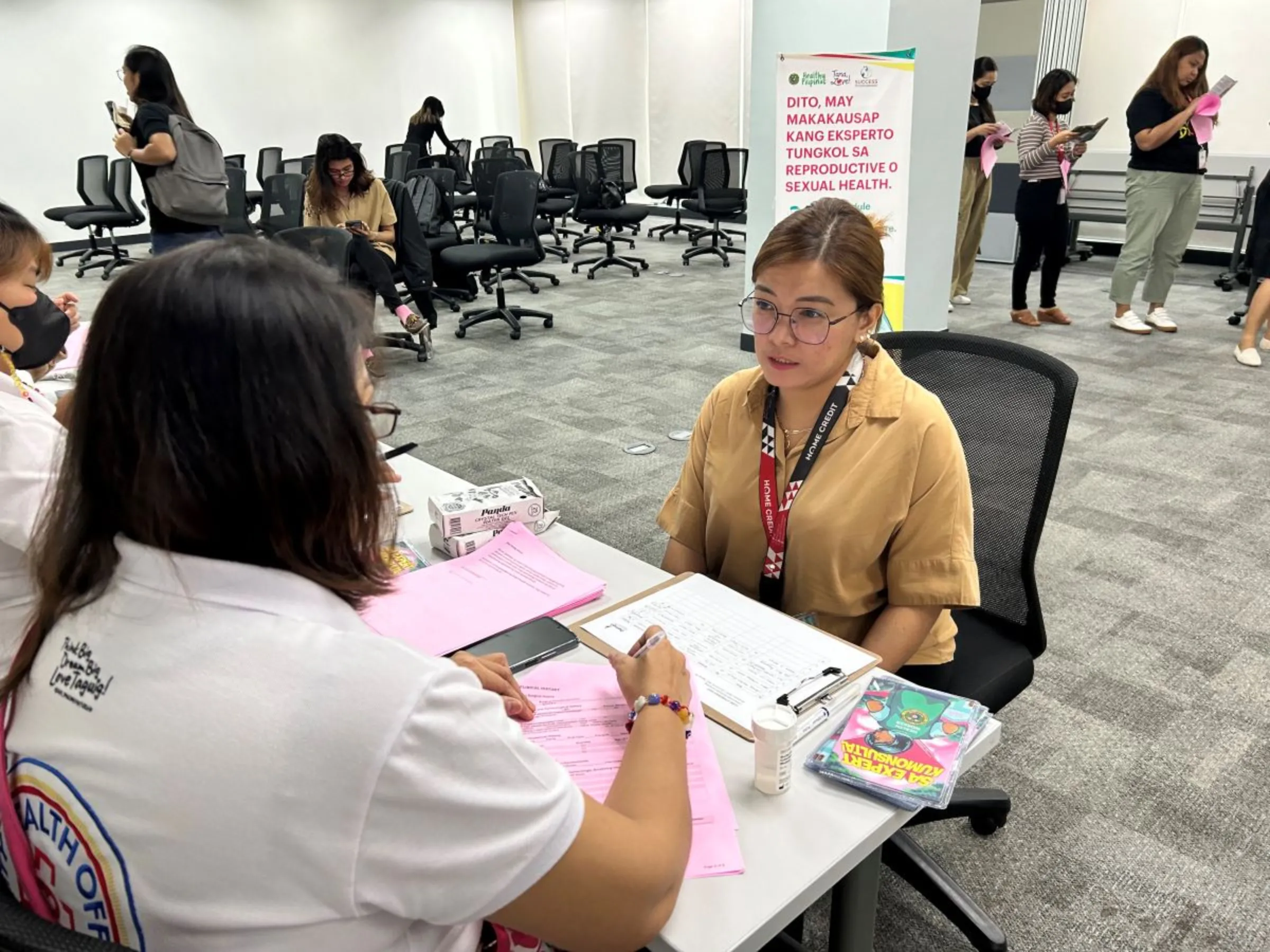 Office worker Gemma Remojo attends a free HPV test in her workplace in Taguig City, Philippines on Jan. 26. Mariejo Ramos/Thomson Reuters Foundation