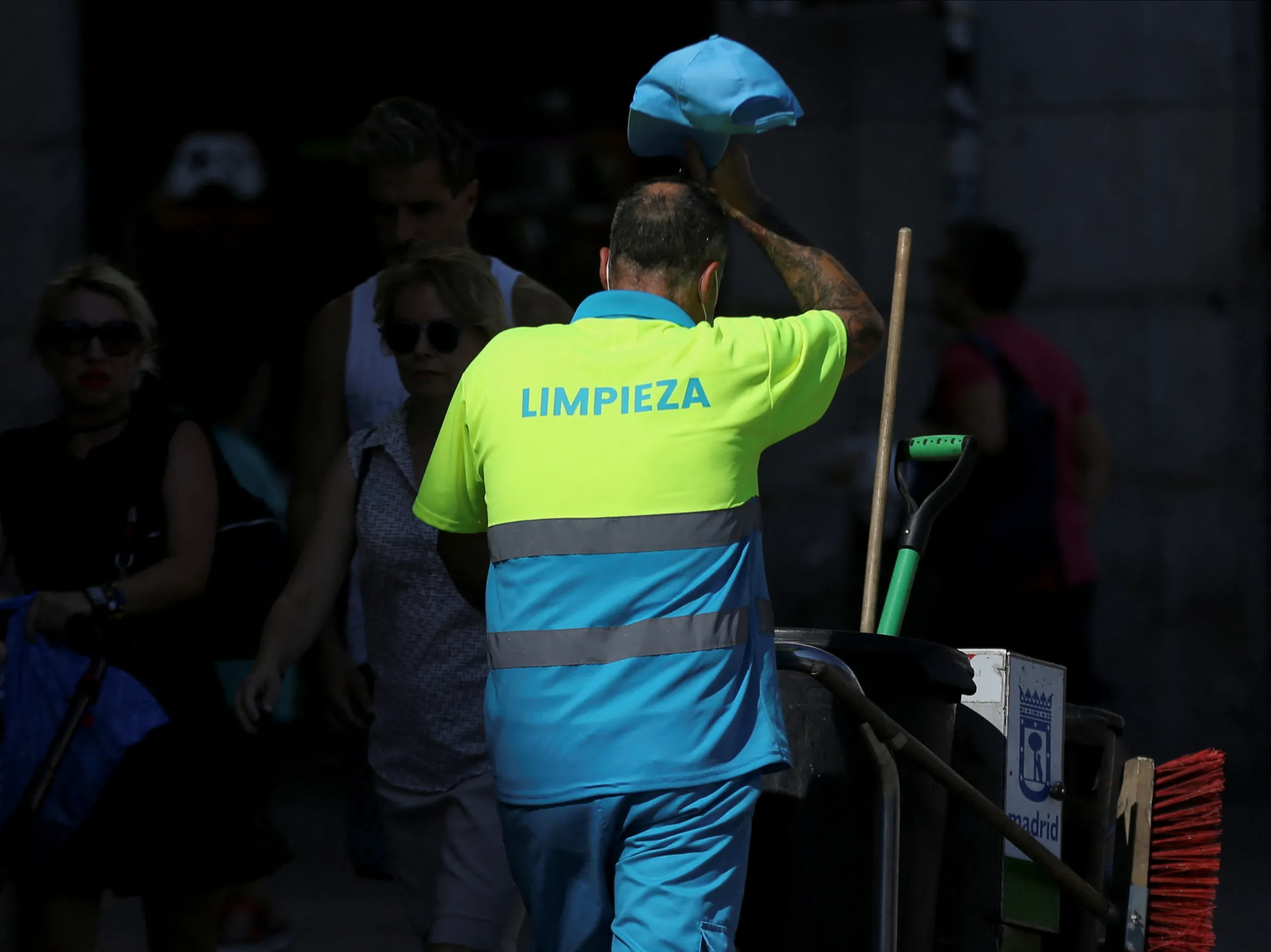 A street-sweeper works, amid the second heatwave of the year, in Madrid, Spain July 20, 2022