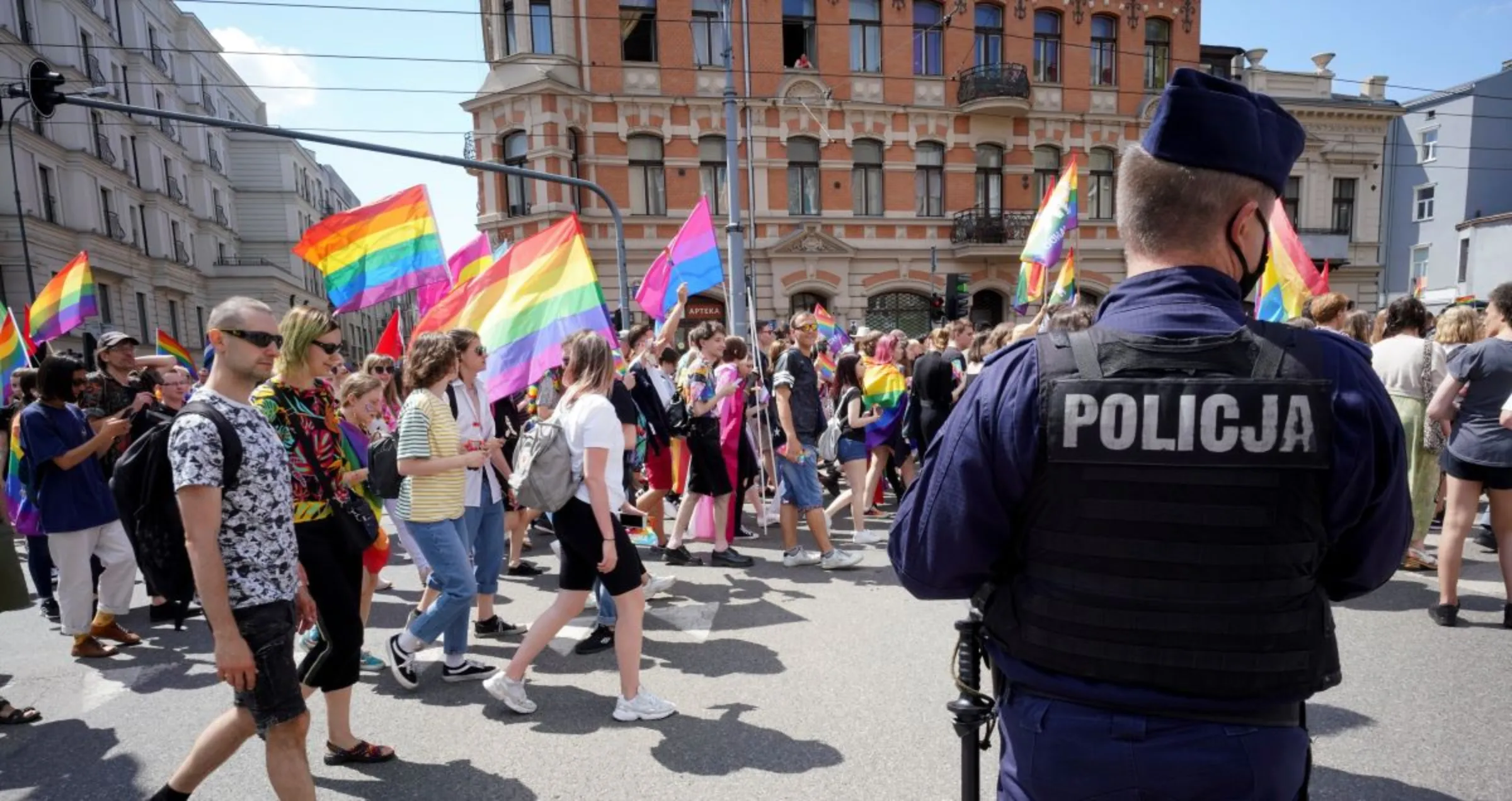 Demonstrators take part in the Equality March in support of the LGBT community, in Lodz, Poland June 26, 2021. Marcin Stepien/Agencja Gazeta via REUTERS