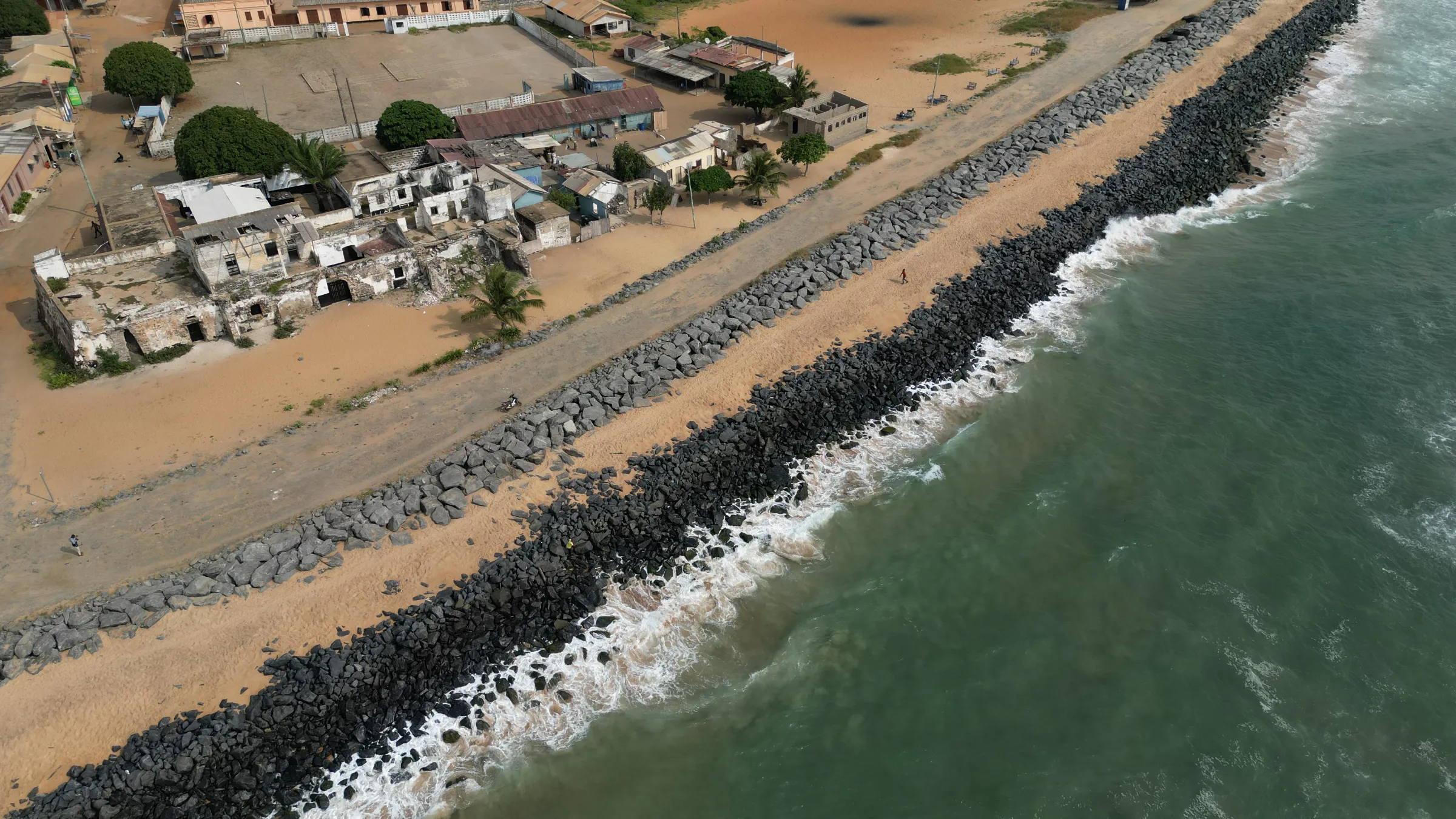 Fort Prinzenstein, an 18th century slave-holding depot, on the shores of the Gulf of Guinea in Keta, Ghana, August, 8 2022