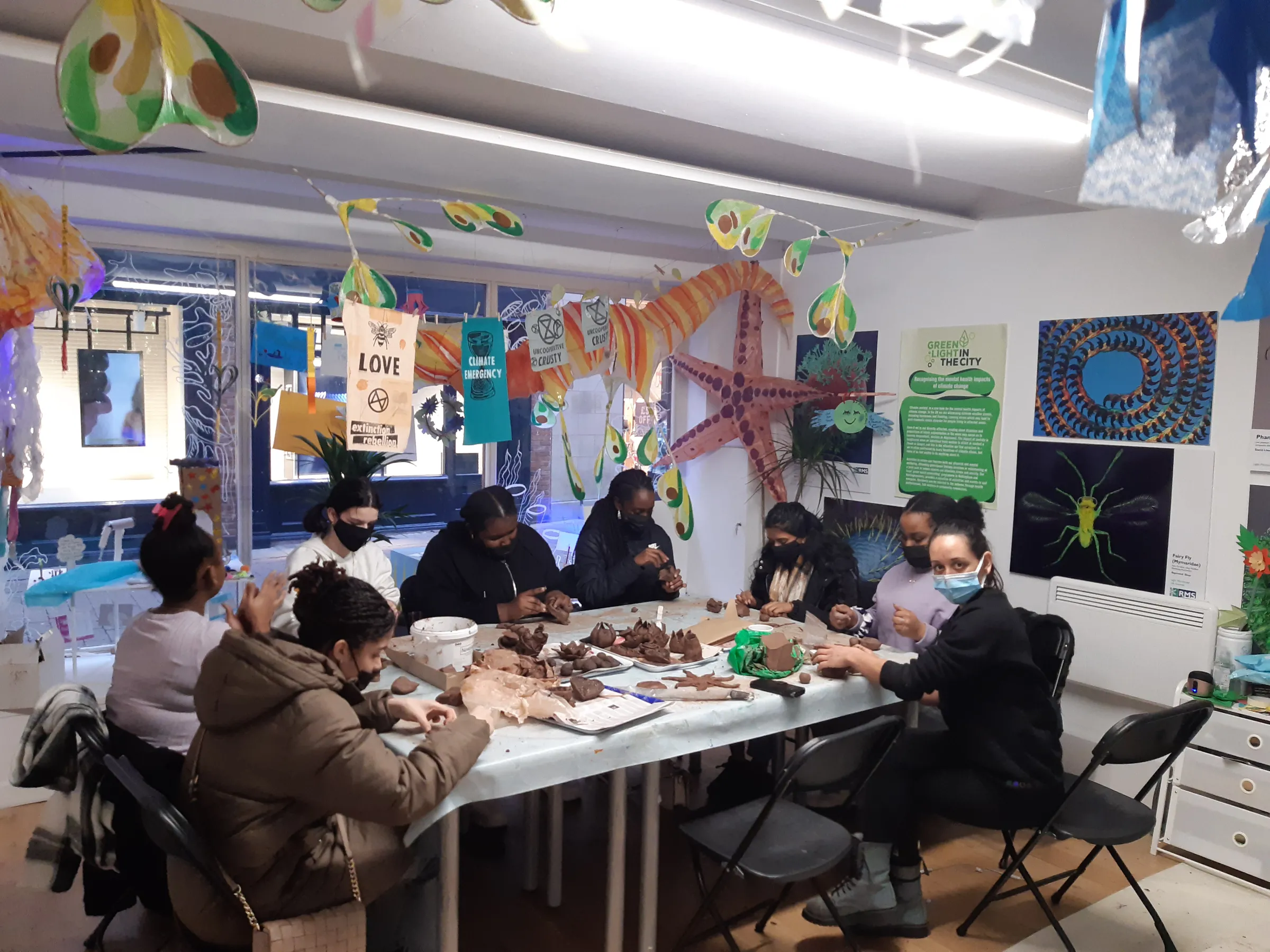 Participants take part in a 'Green Light in the City' workshop in Nottingham, United Kingdom an in undated photograph.