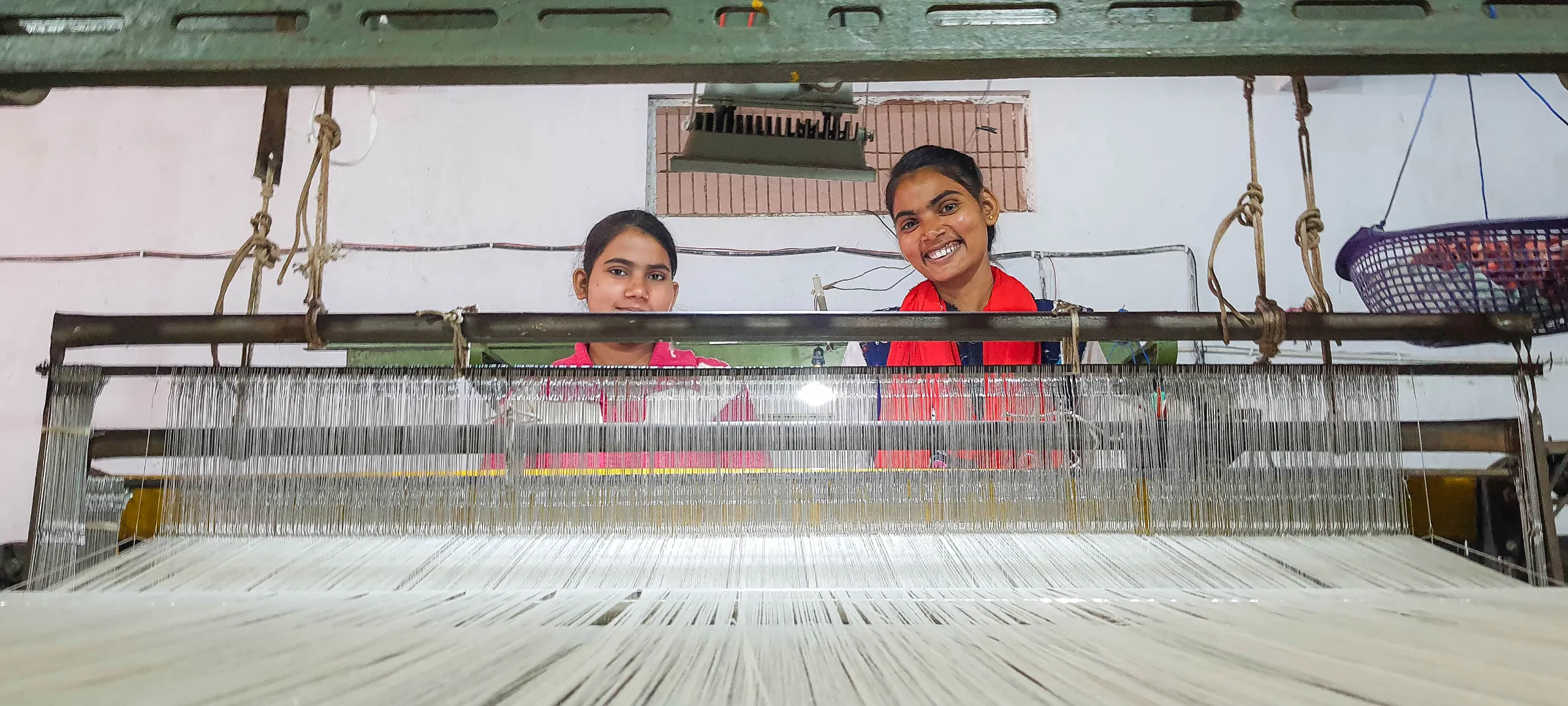 Weavers from Sandoli village pose for a photo