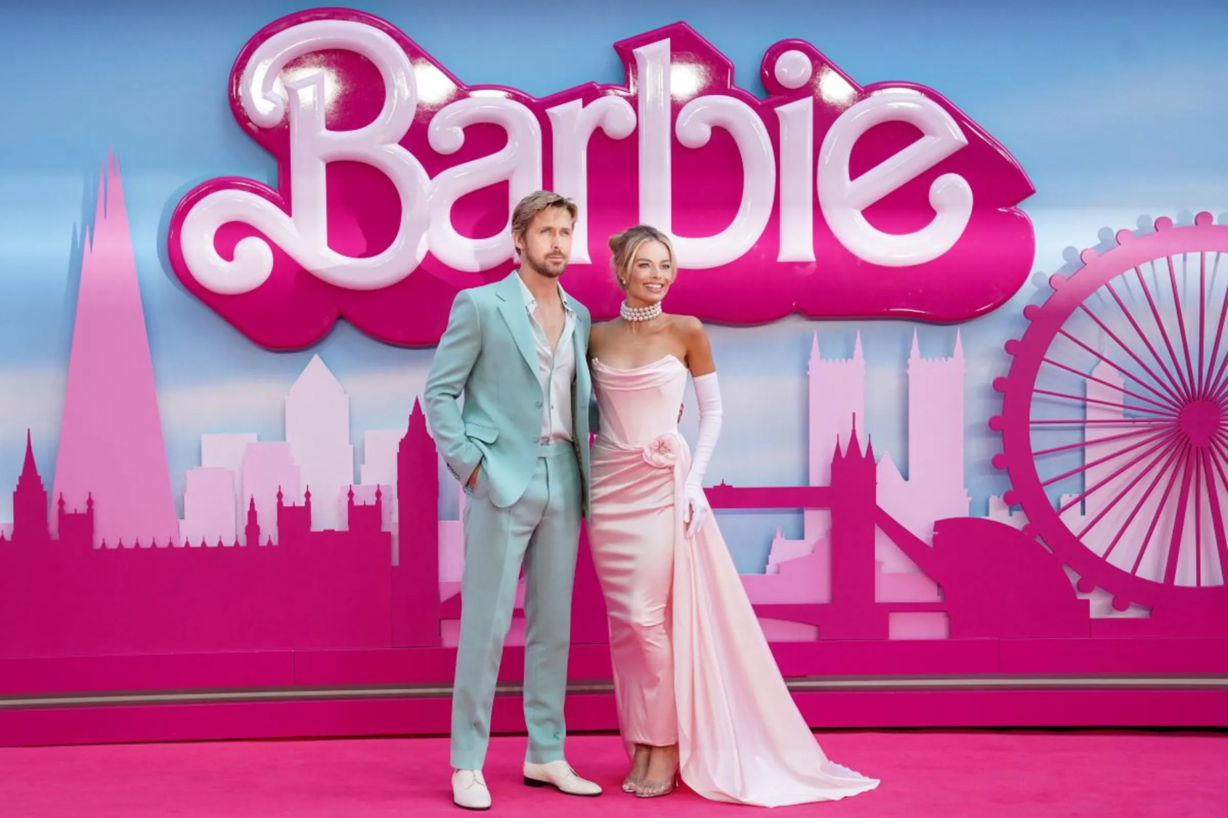 Margot Robbie and Ryan Gosling attend the European premiere of 'Barbie' in London, Britain July 12, 2023