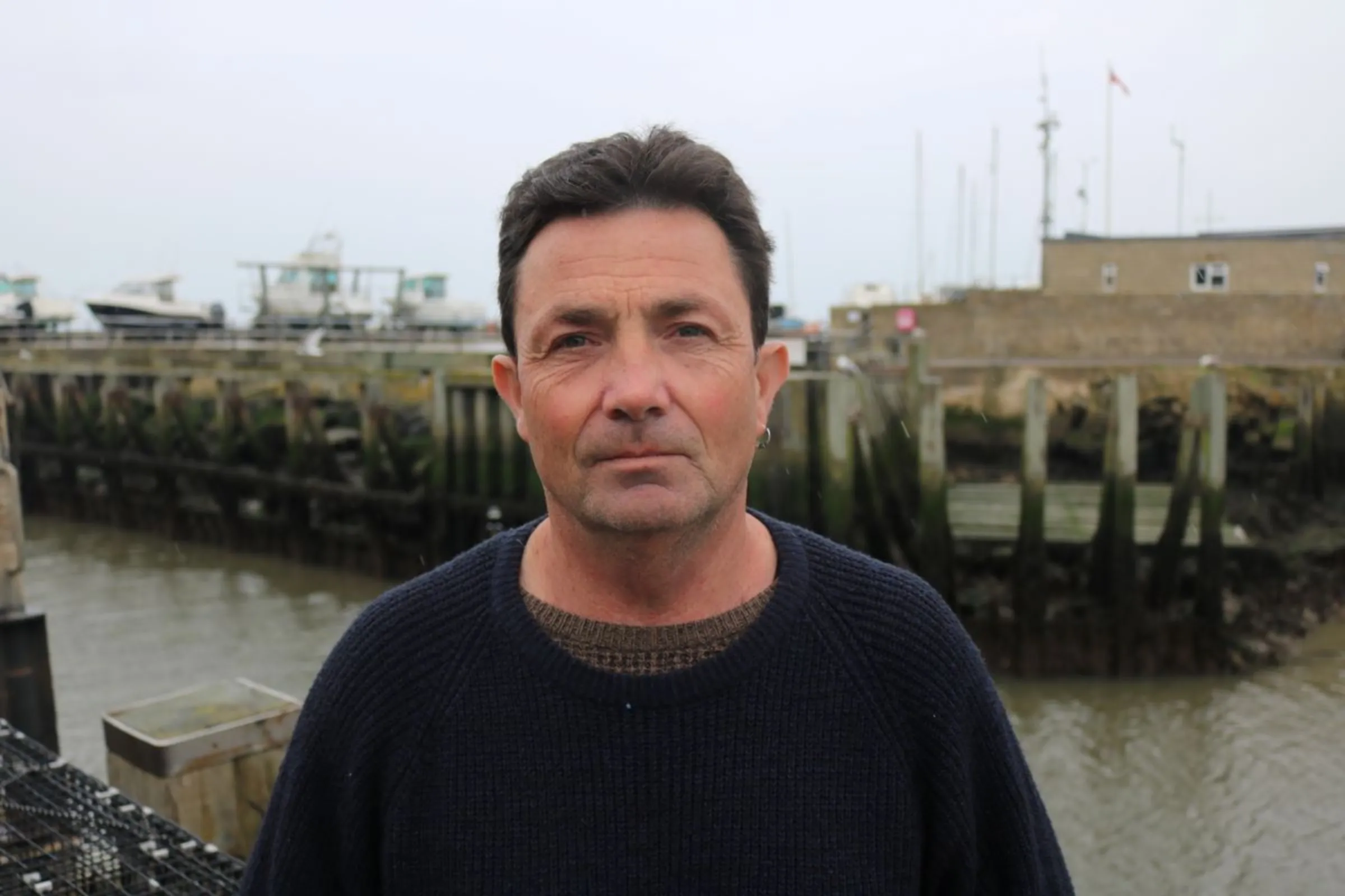 Fisherman Matt Toms says the Lyme Bay Marine Protected Area (MPA) has increased local catch, in West Bay, Britain, April 5, 2023. Thomson Reuters Foundation/Jack Graham