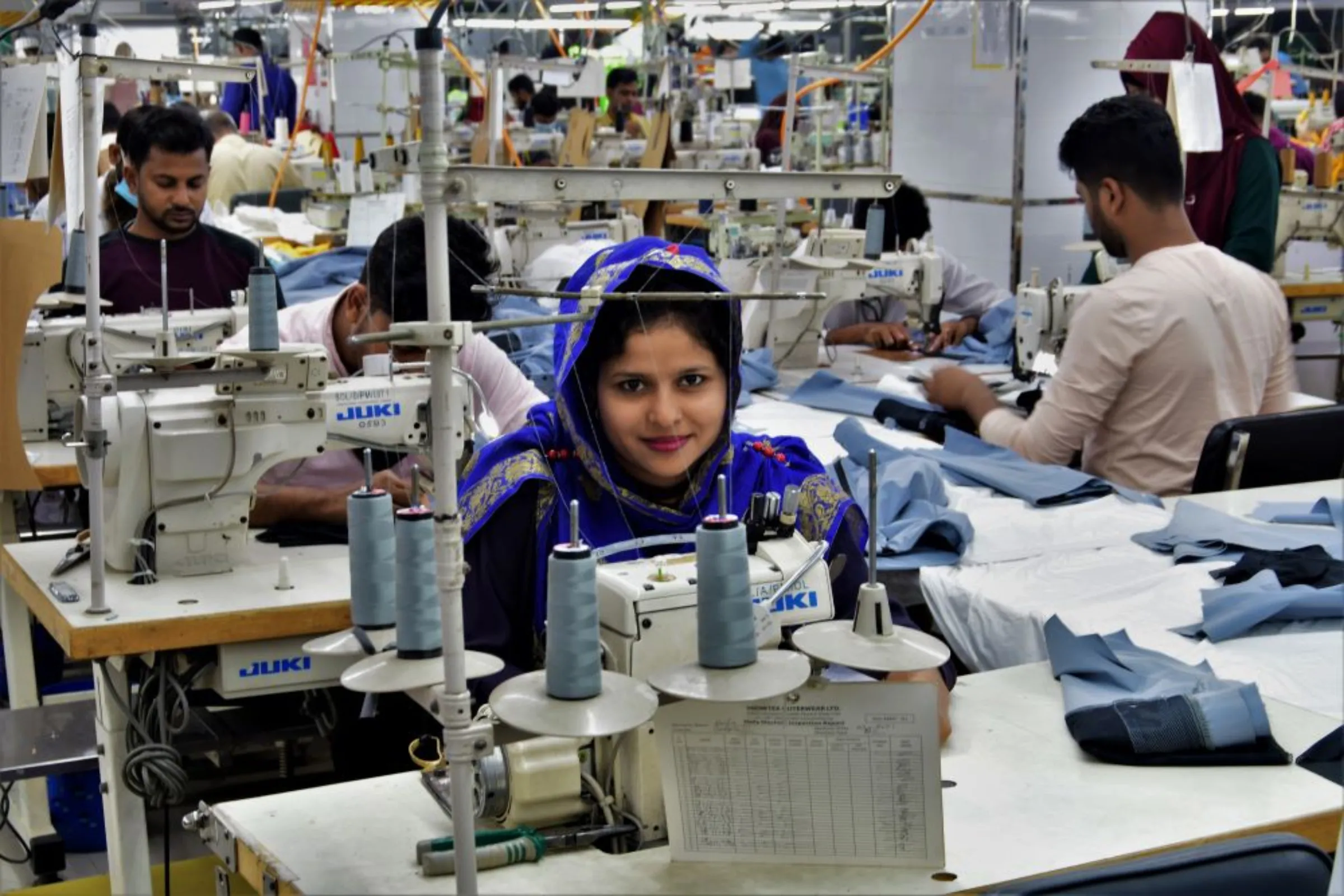Sathi Begum works at a Snowtex Outerware garment factory in Dhamrai, Bangladesh, January 30, 2023