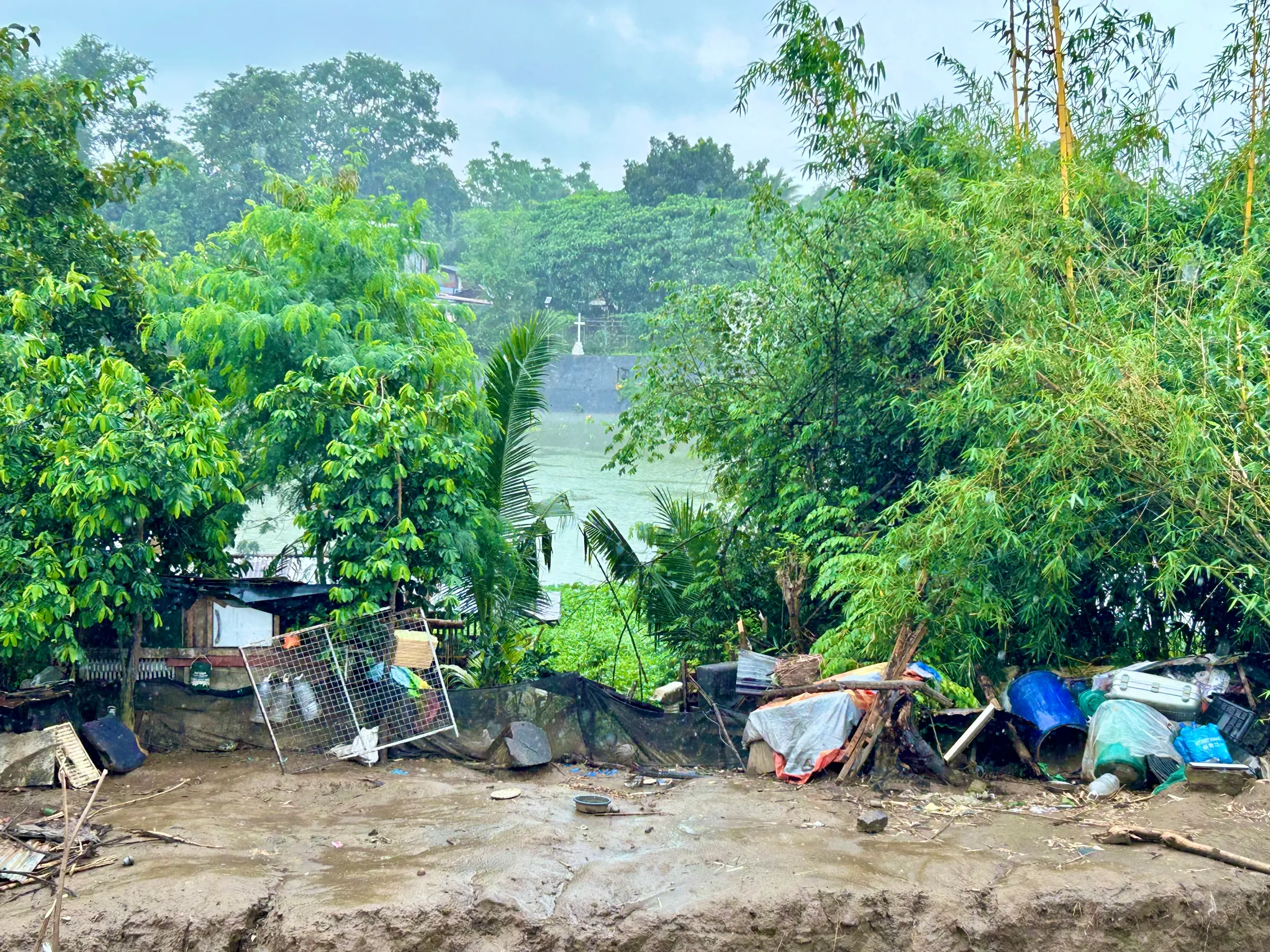 Recent inspections revealed this flood control project in Barangay Sipat, Plaridel, Bulacan was supposed to be completed in 2024 but construction began only in August 2025. Sept. 16, 2025. Mariejo Ramos/Thomson Reuters Foundation