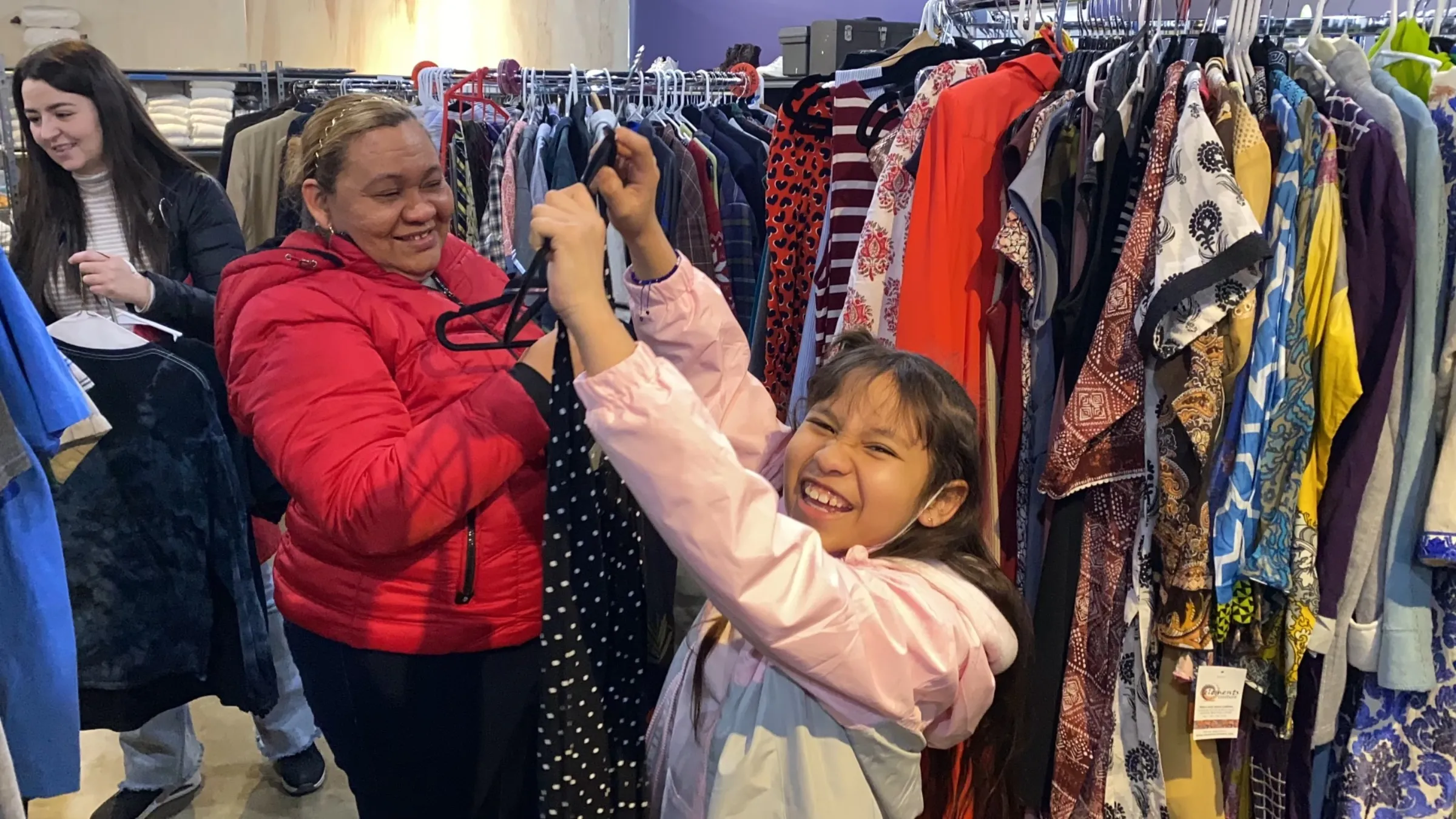 Newly arrived refugees pick up donated clothes and other everyday goods at the LSS Resource Center in Alexandria, Virginia, in 2024. LSSNCA/Handout via Thomson Reuters Foundation