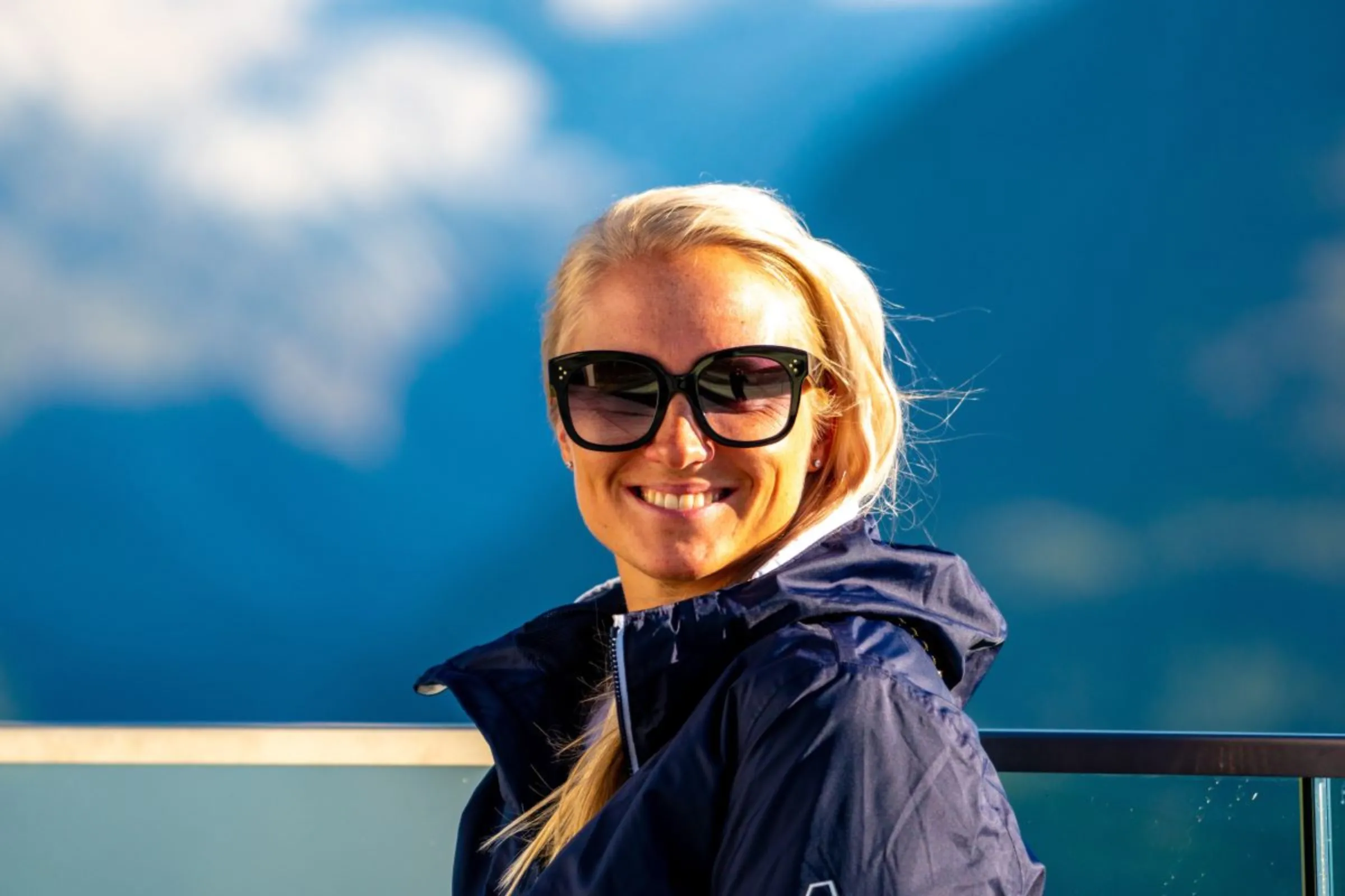 Norwegian triathlon and performance coach Henriette Mero is pictured in St. Moritz, Switzerland, July 2022. Eirik Berg Mero/Handout via Thomson Reuters Foundation