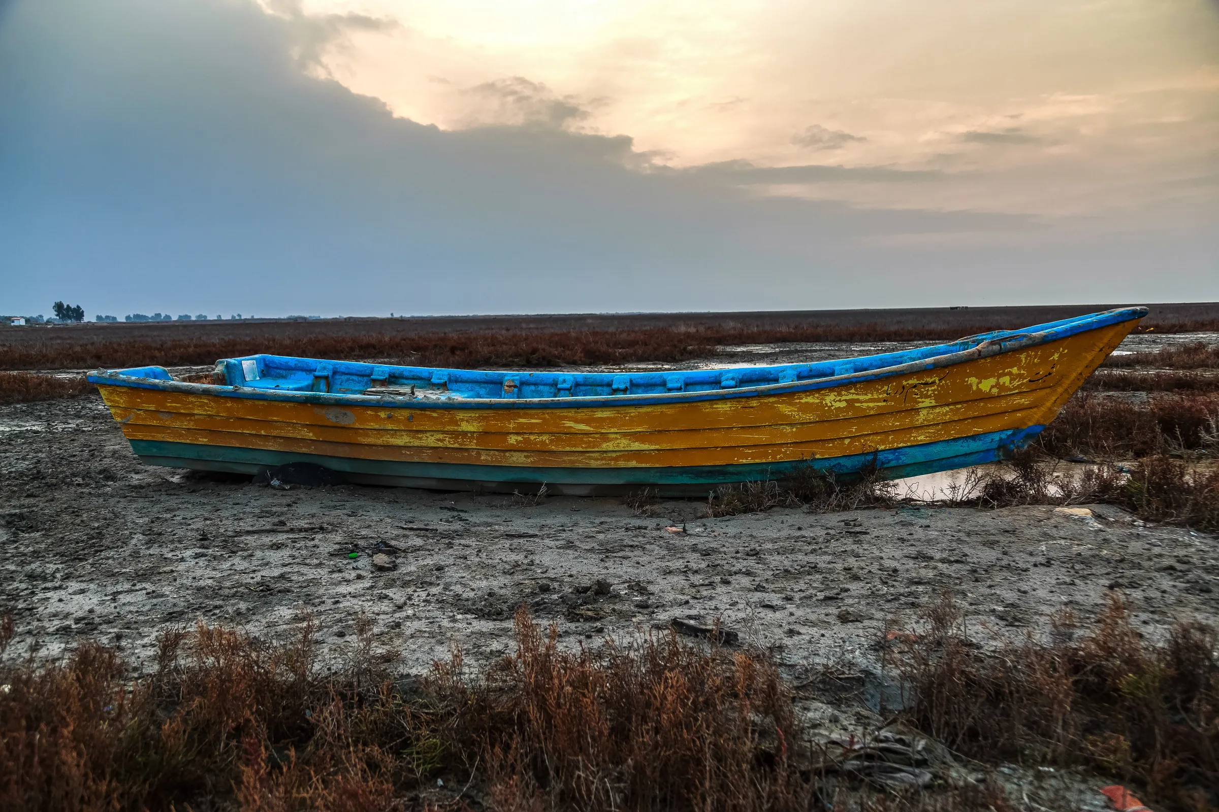 View of a boat on the southern coast of the Caspian Sea near Galugah city in Mazandaran province, Iran, Dec. 5, 2020. Hossein Beris/Middle East Images Handout via Thomson Reuters Foundation