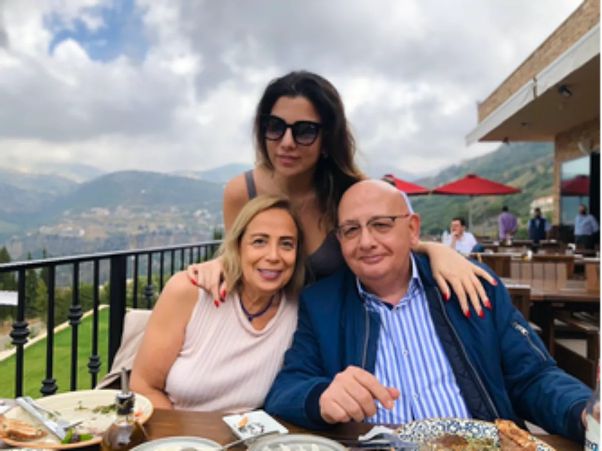 Thomson Reuters Foundation correspondent Tala Ramadan poses for a photo with her family in Jezzine, Lebanon. 2019 via Thomson Reuters Foundation