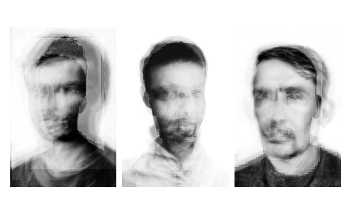 Portraits of three Afghan interpreters now living in Britain with their faces blurred to protect their identities. Andy Barnham/Handout via Thomson Reuters Foundation