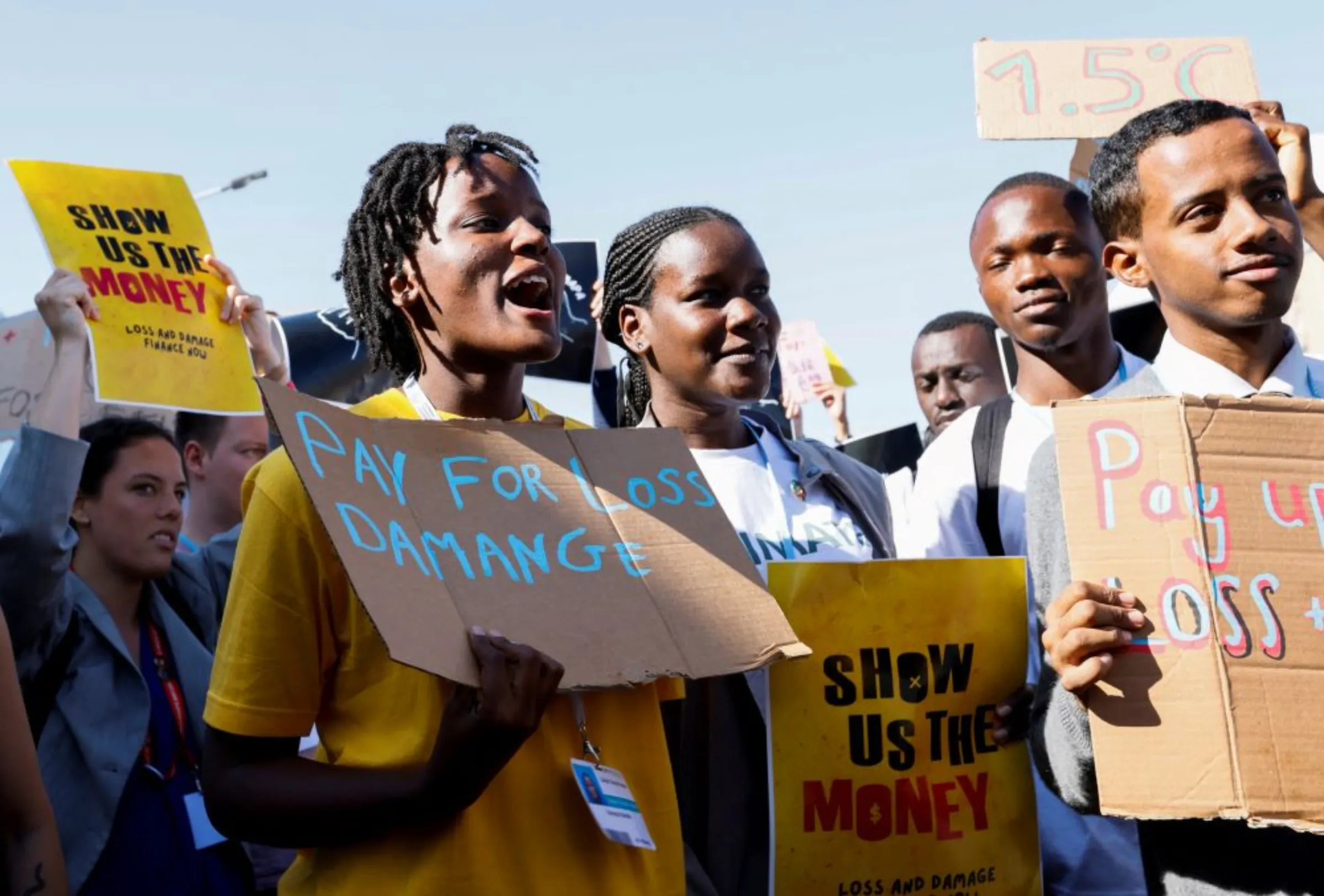 Ugandan climate activist Vanessa Nakate takes part in the Fridays for Future strike alongside other international climate activists during the COP27 climate summit, in Sharm el-Sheikh, Egypt, November 11, 2022.REUTERS/Emilie Madi