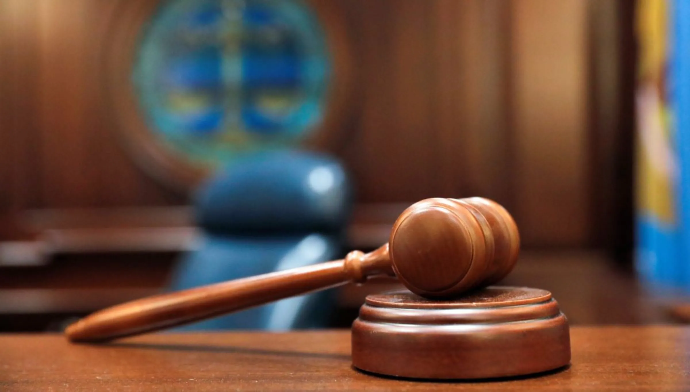 A gavel and a block is pictured on the judge's bench in the Sussex County Court of Chancery in Georgetown, Delaware, U.S., June 9, 2021. REUTERS/Andrew Kelly