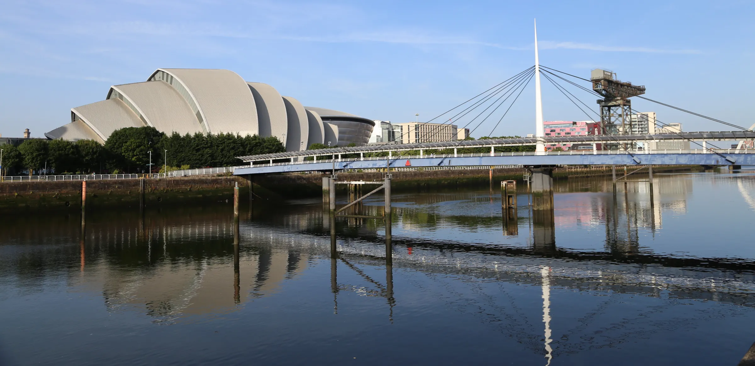 The SEC Armadillo conference centre, which will host the COP26 climate conference this year, sits on the banks of the River Clyde in Glasgow, United Kingdom, July 22, 2021. Thomson Reuters Foundation/Dan Phillips