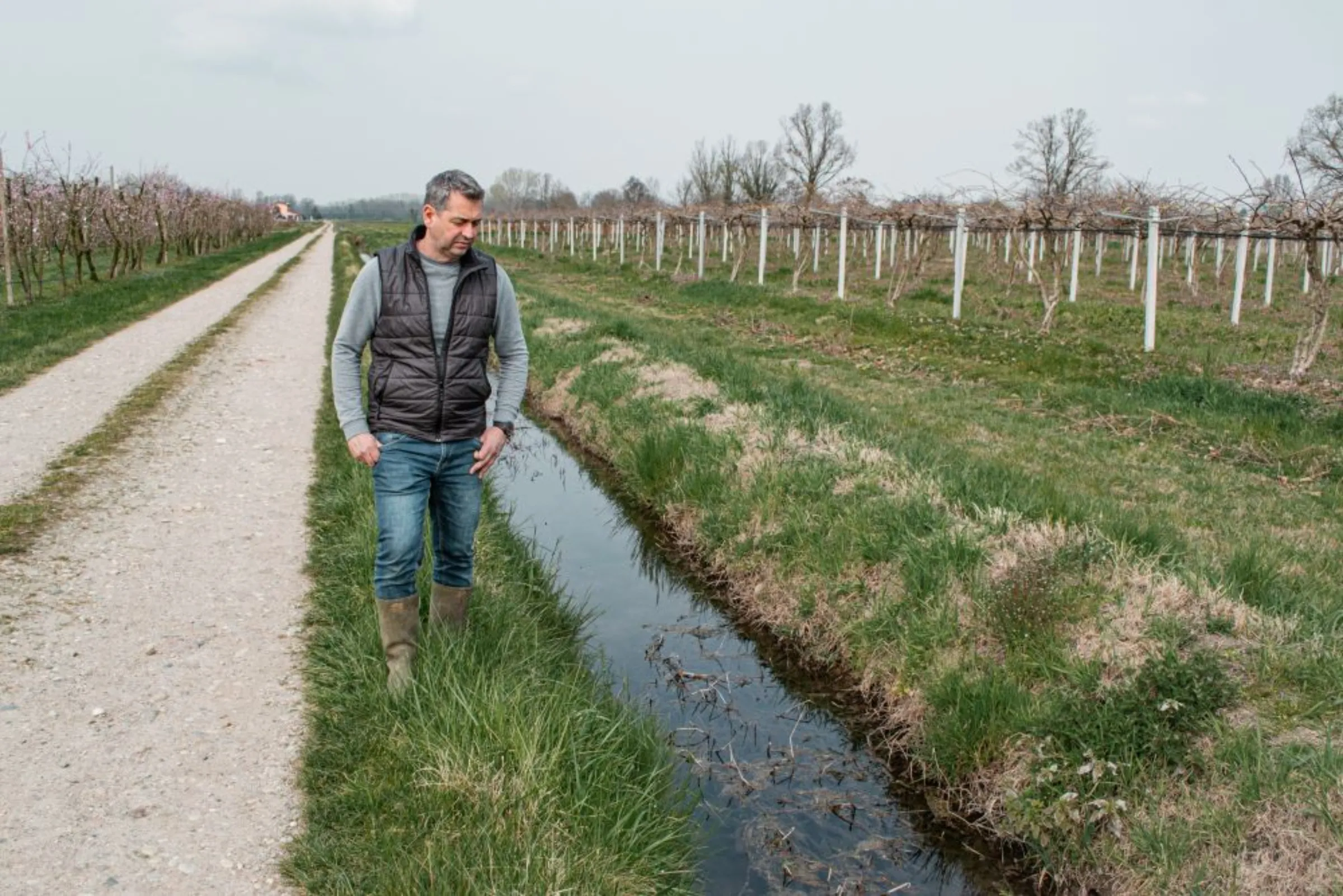 Farmer Alessandro Salmoiraghi, 49, in his farm, Cascina San Donato, in Abbiategrasso, Milan. March 19, 2023