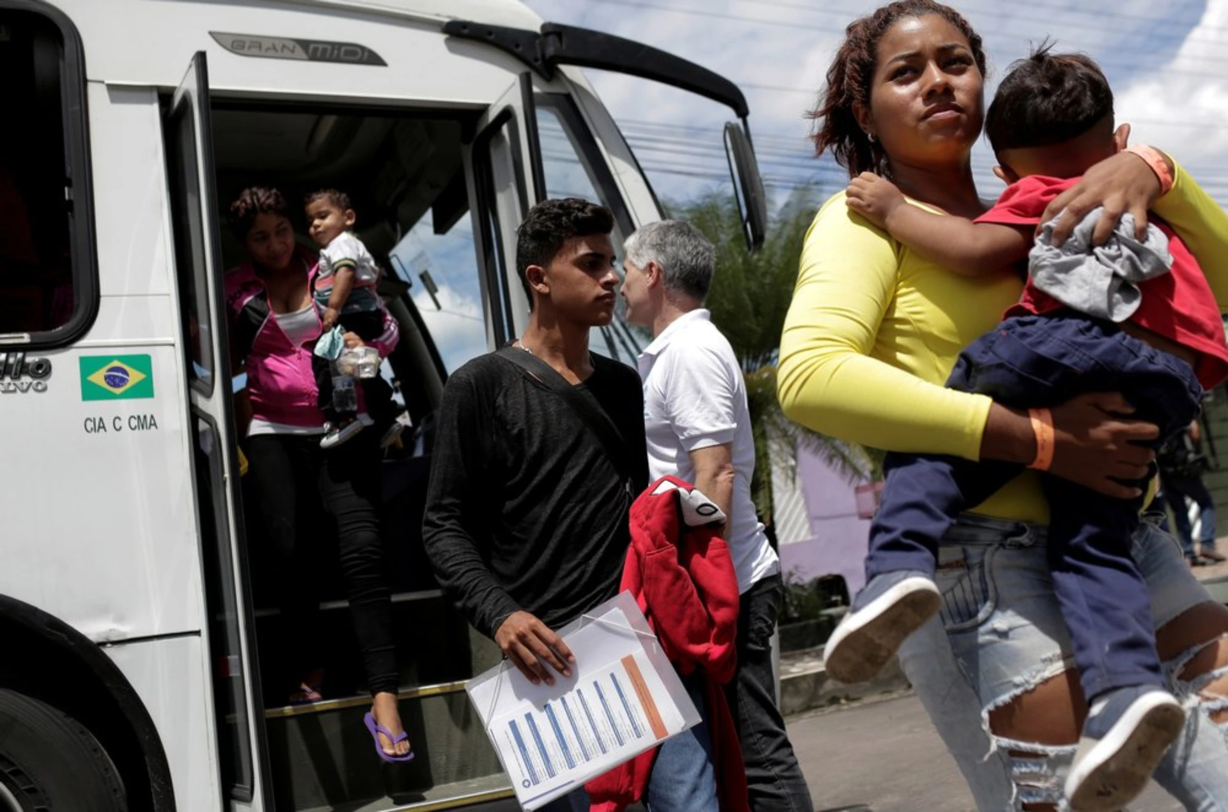 Venezuelan refugees, mothers and their children, arrive at UNHCR shelter in Manaus, Brazil May 4, 2018