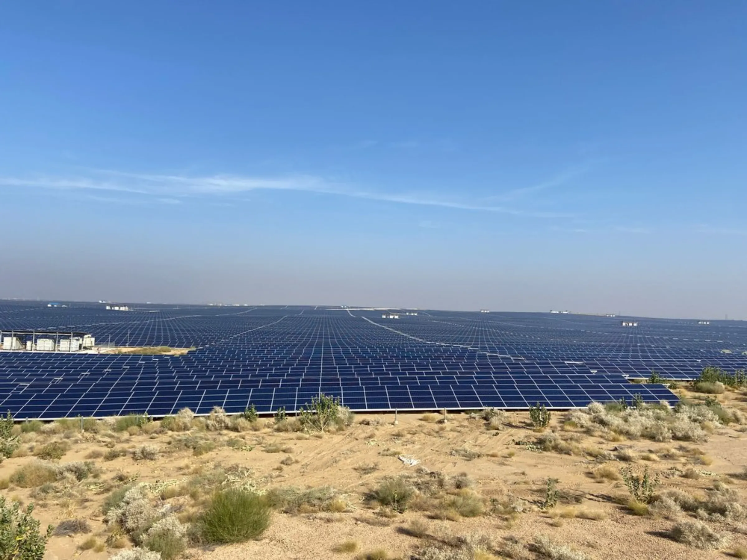 A view of the Bhadla Solar Park in Rajasthan, India, December 11, 2021.