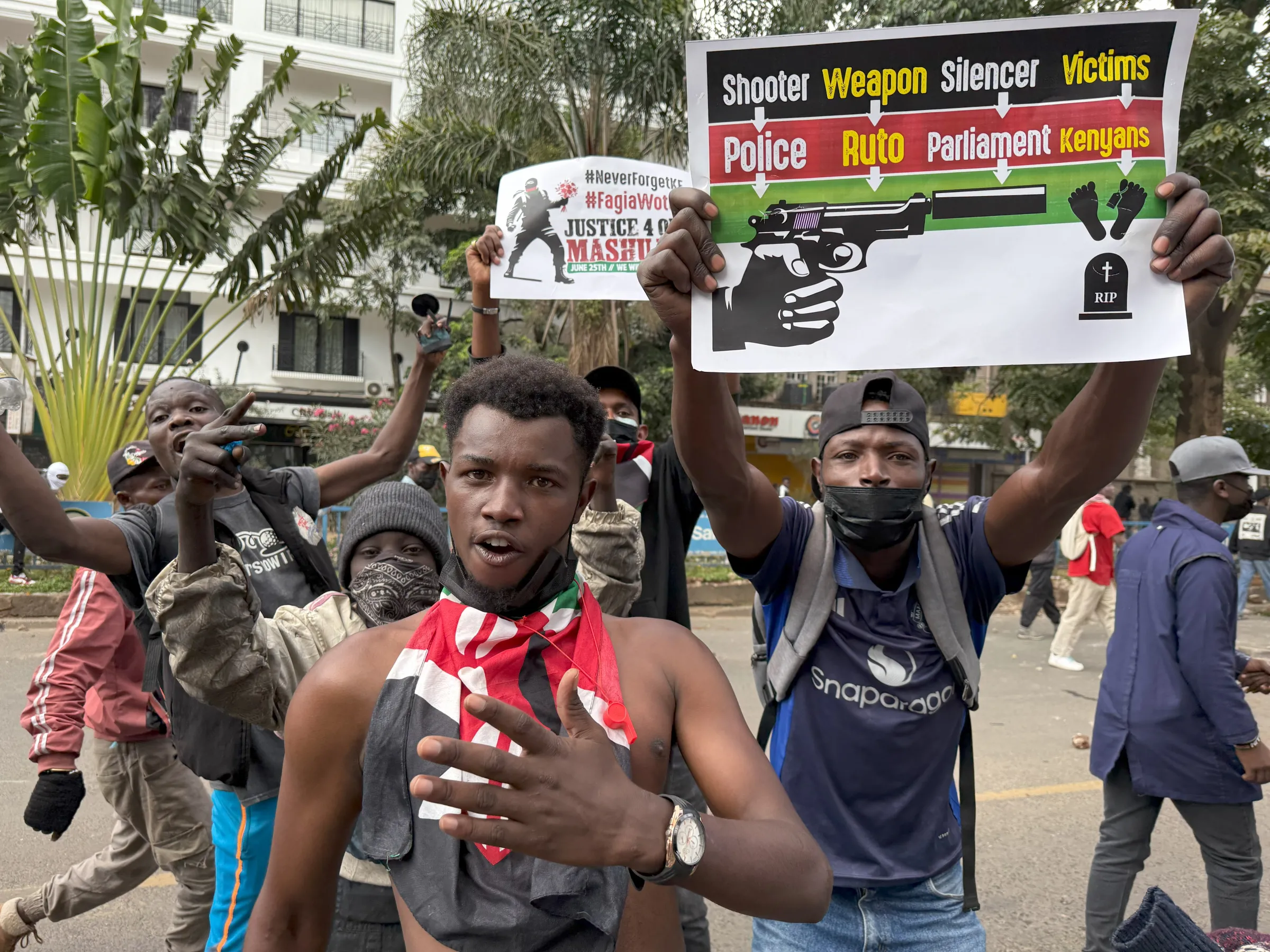 Kenyan youth attend anti-government protests in Nairobi on June 25, 2025. Thomson Reuters Foundation/Nita Bhalla