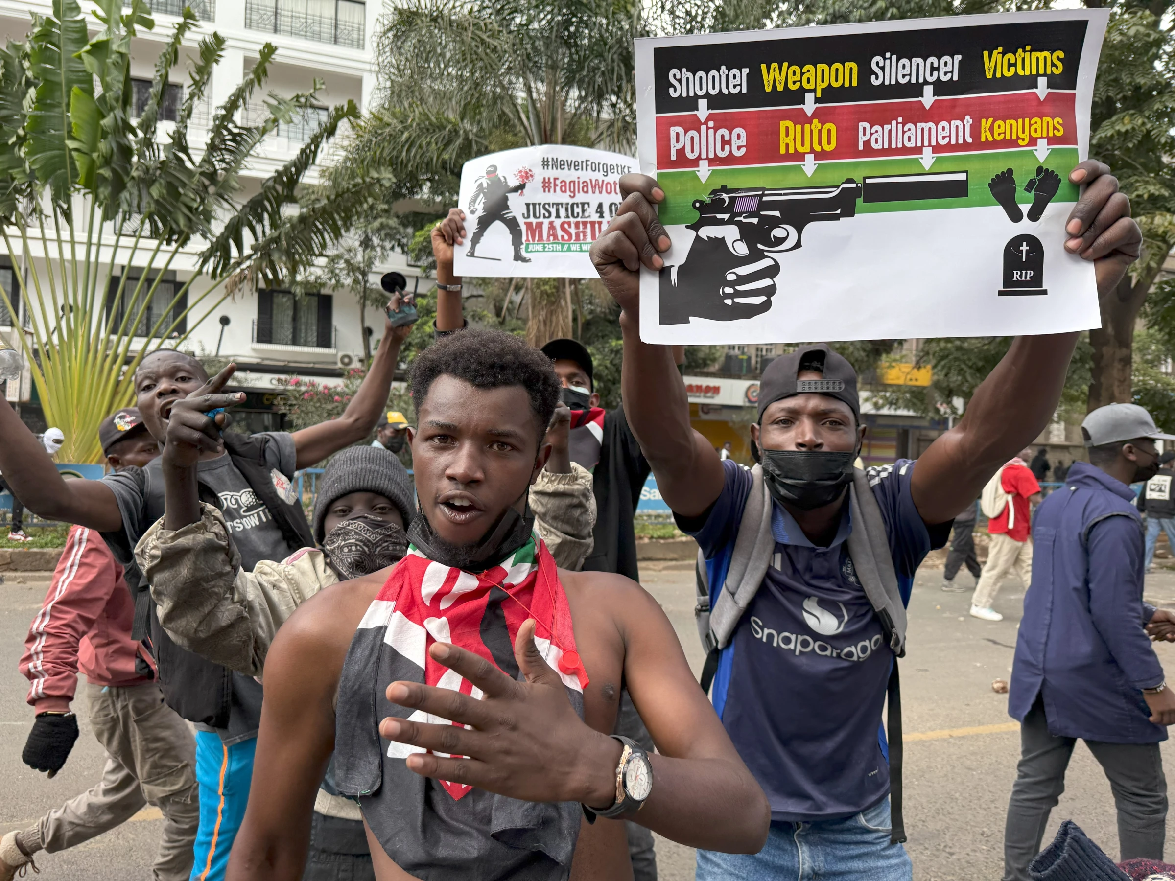 Kenyan youth attend anti-government protests in Nairobi on June 25, 2025. Thomson Reuters Foundation/Nita Bhalla